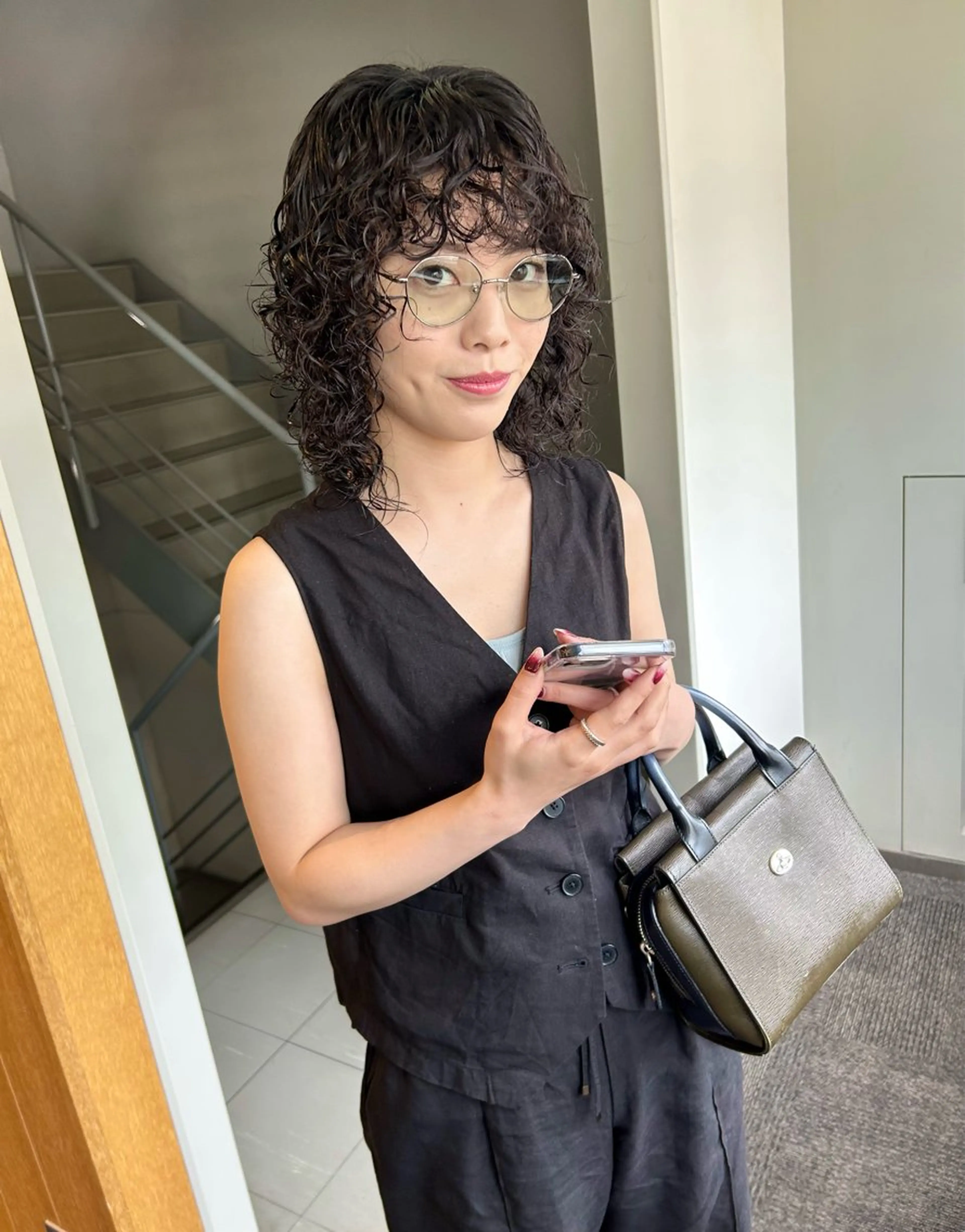 セミロング カラー パーマ ヘアアレンジ 髪と音処　マトぺ所属・デザインカラー/ボブ ブリーチカラー/ユリのヘアスタイル