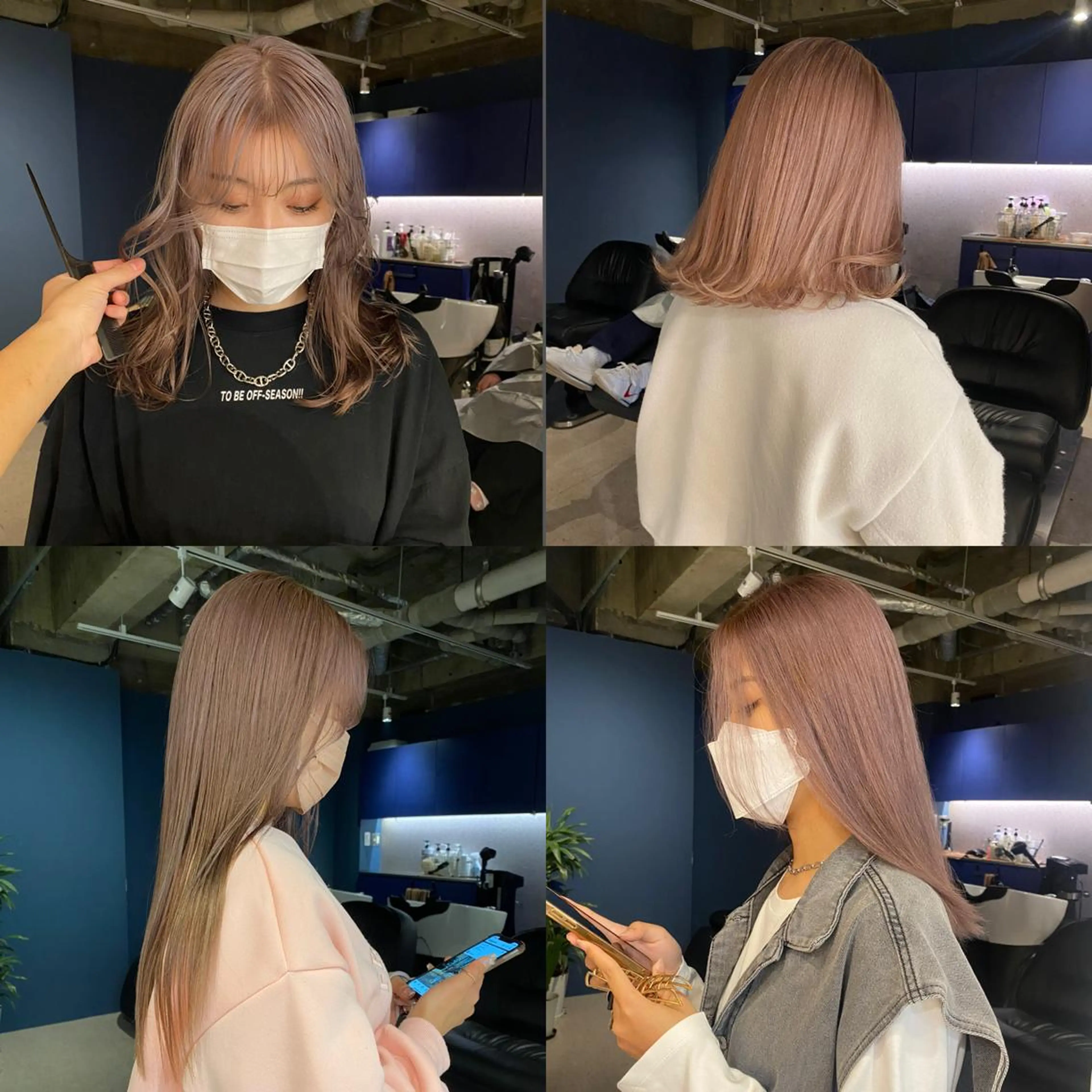 ミディアム カラー ハイトーン/ ボブ 中村麟のヘアスタイル