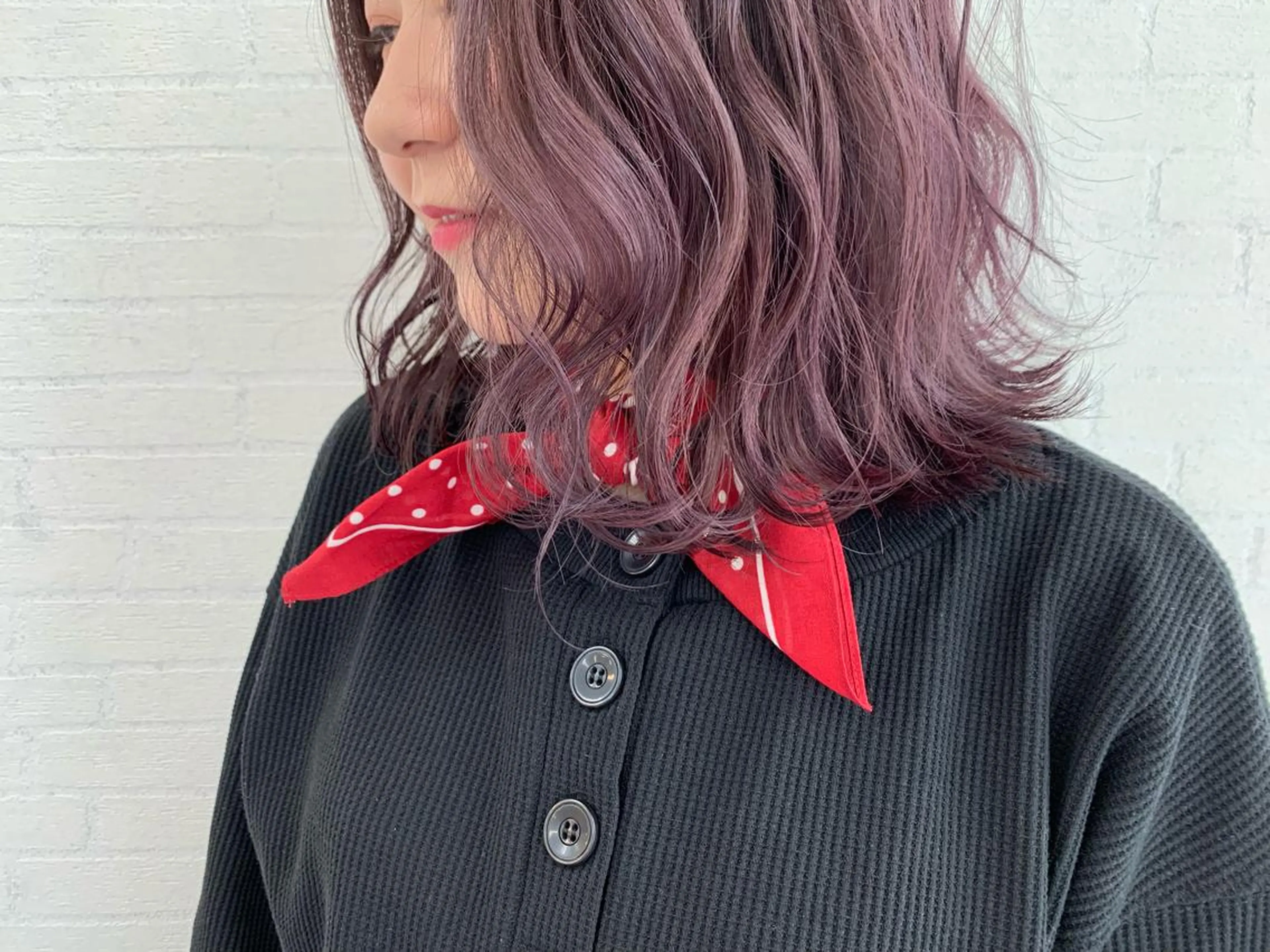 ミディアム カラー 立川 奈那子のヘアスタイル