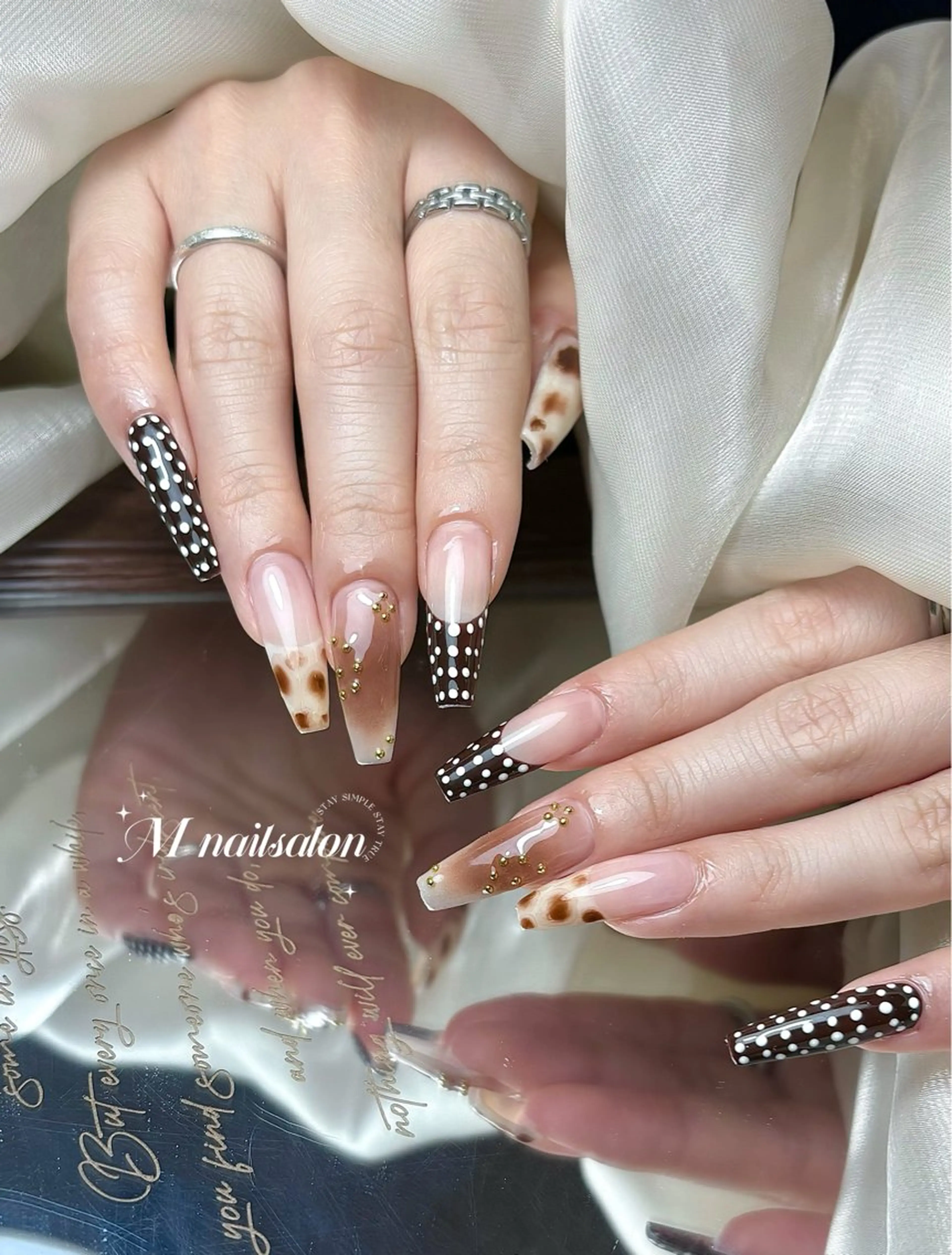 セミロング ハンドネイル M🌷nail 長さだし専門店のネイルデザイン