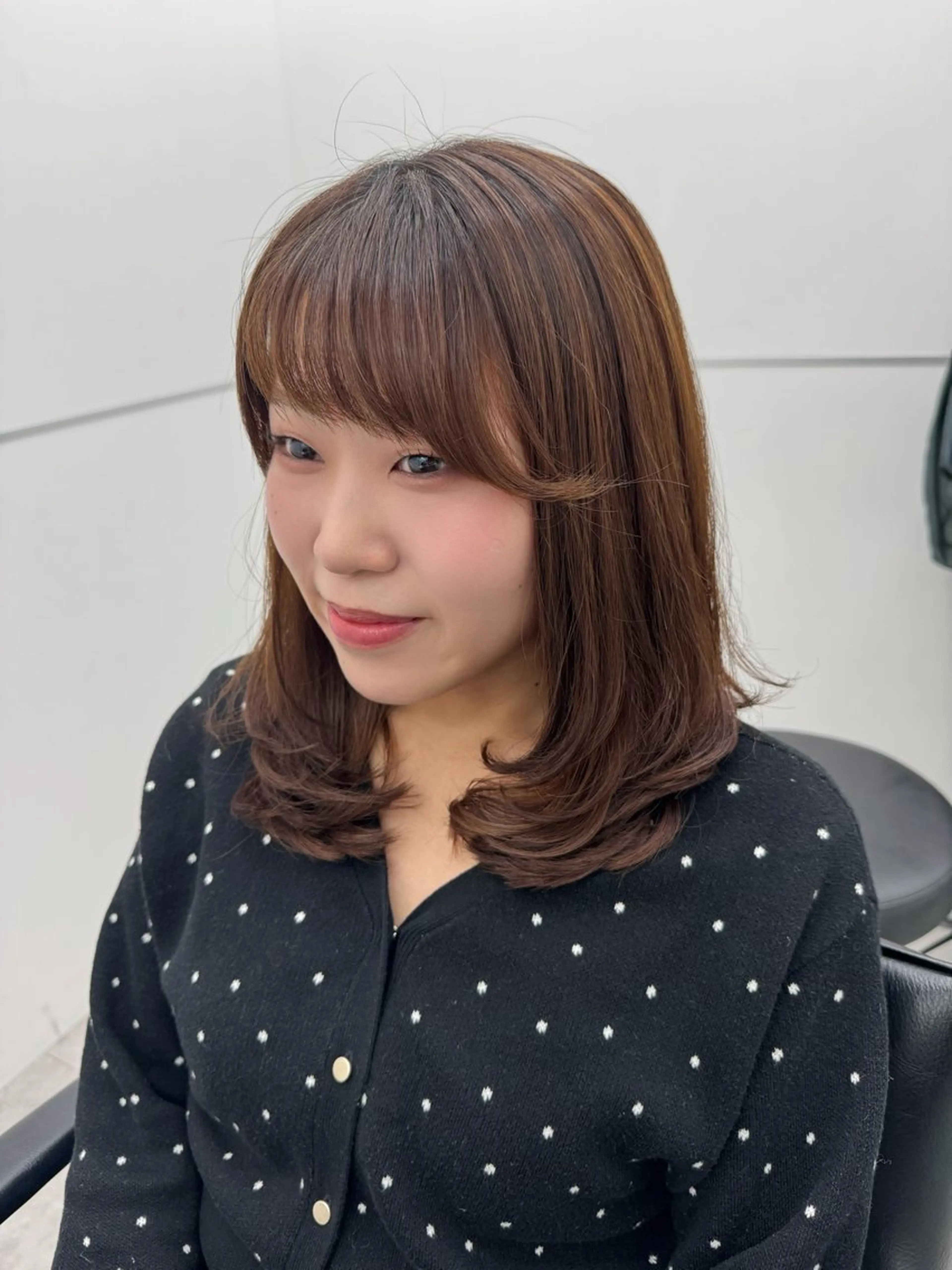 セミロング パーマ セミロングパーマ 韓国風ヘア デジタルパーマ カット パーマ 縮毛矯正 GO TODAY シェアサロン 銀座Arc店所属・デジタルパーマ🫧 韓国風ヘア🫧サクラのヘアスタイル