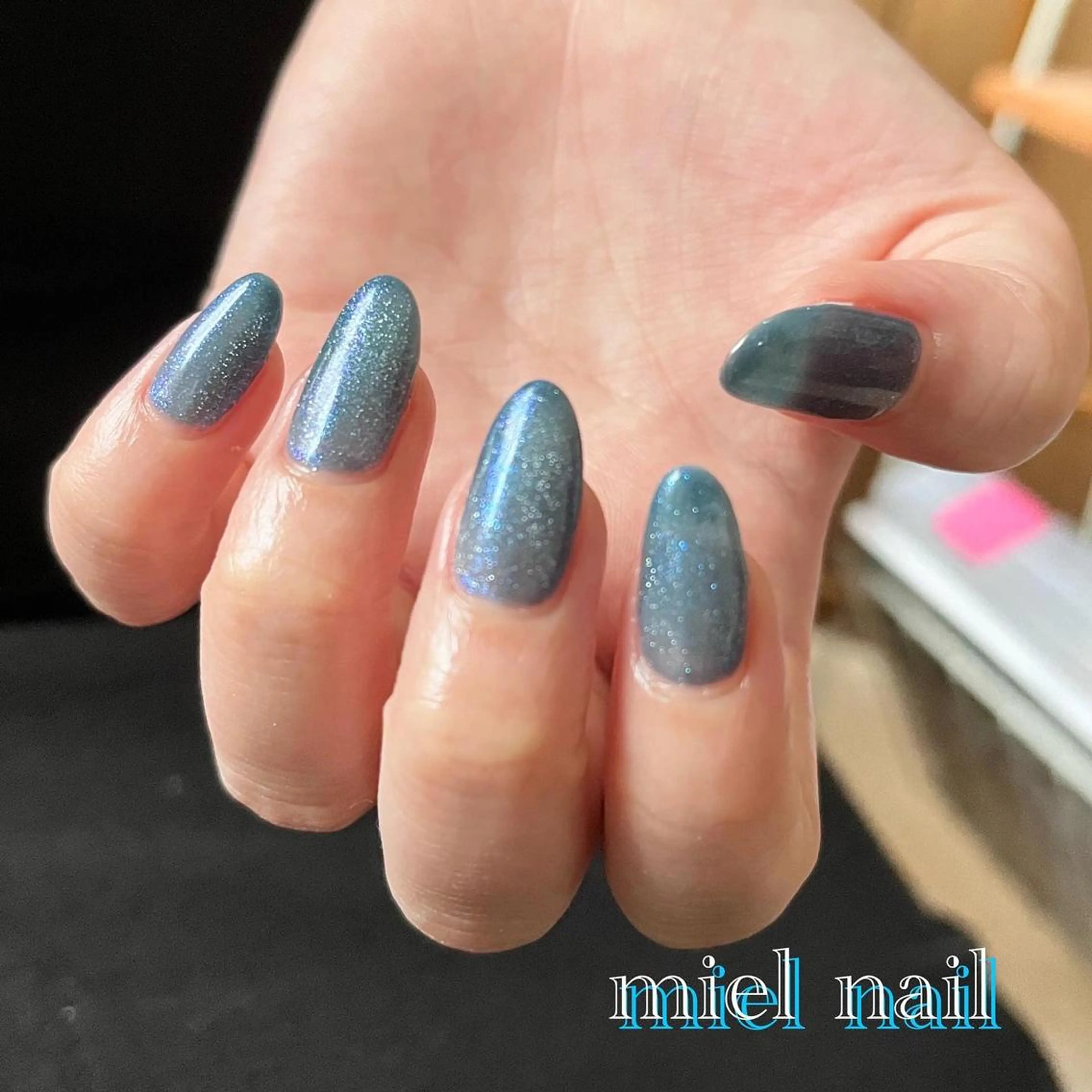 ネイル マグネットネイル ワンカラーネイル シンプルネイル ハンドネイル miel nailのネイルデザイン