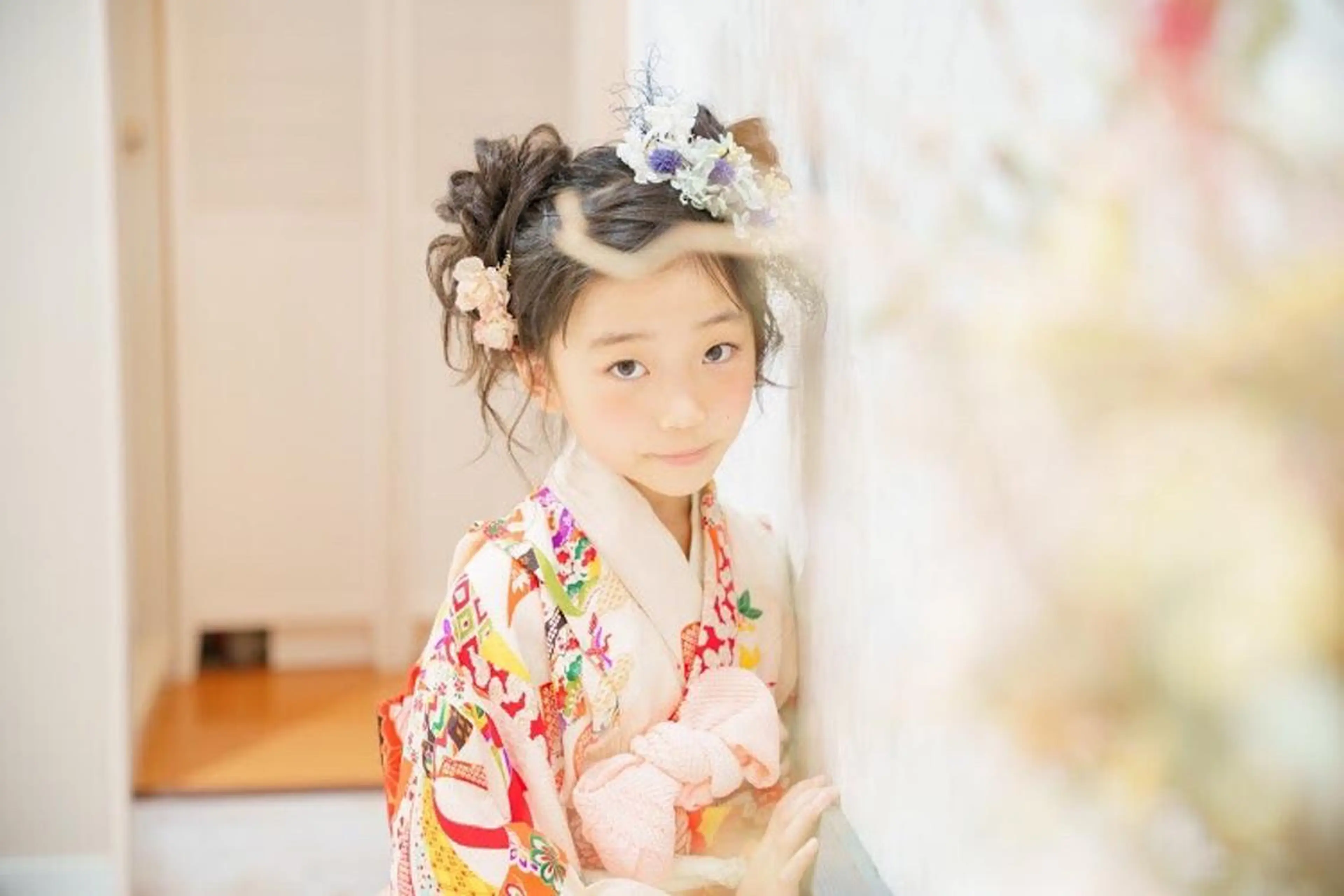 セミロング ヘアアレンジ キッズ 着付け Takagi Nanamiのヘアスタイル