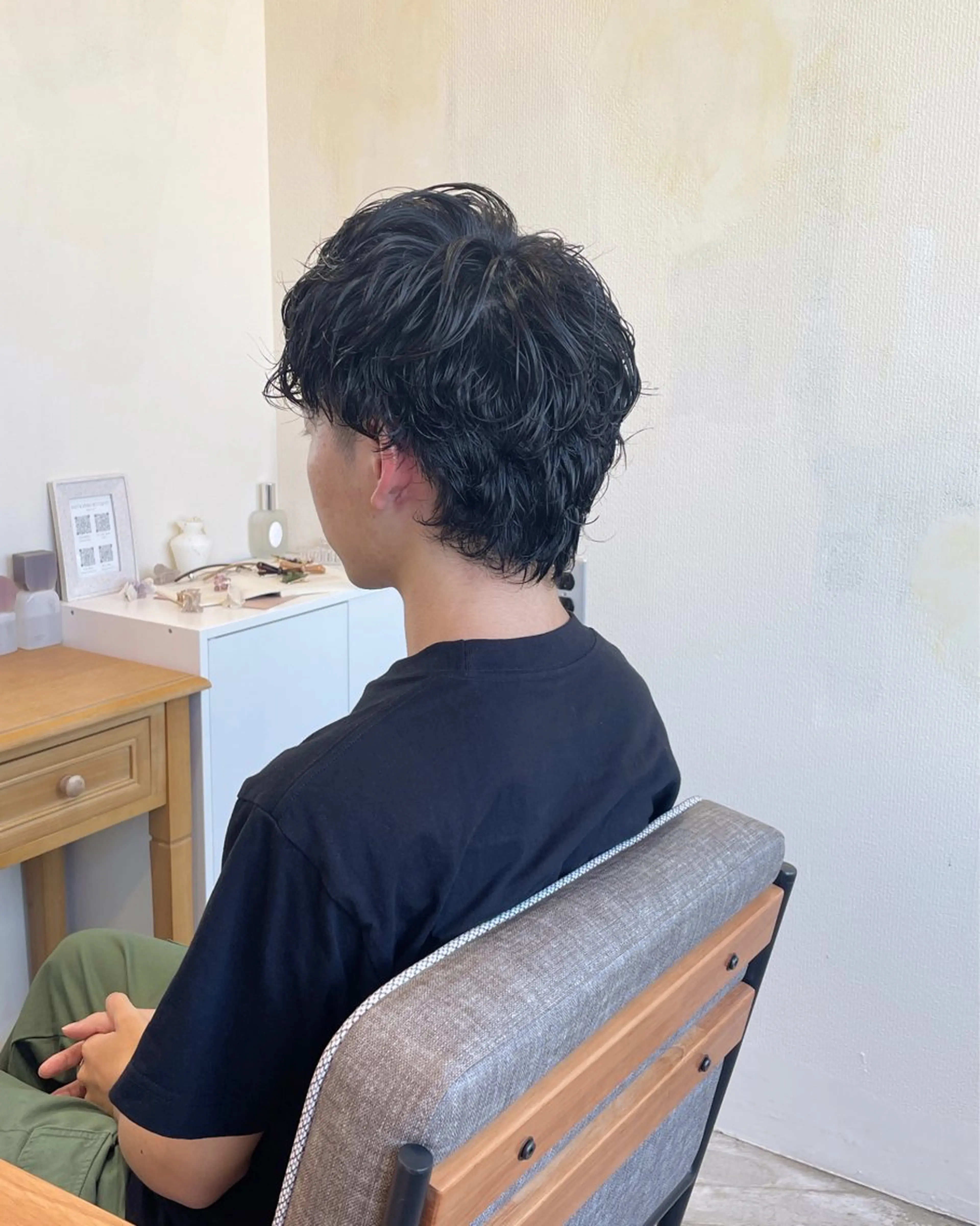 パーマ メンズ 🍋透け感カラー🍃 オリーブ🍐Kahoのヘアスタイル