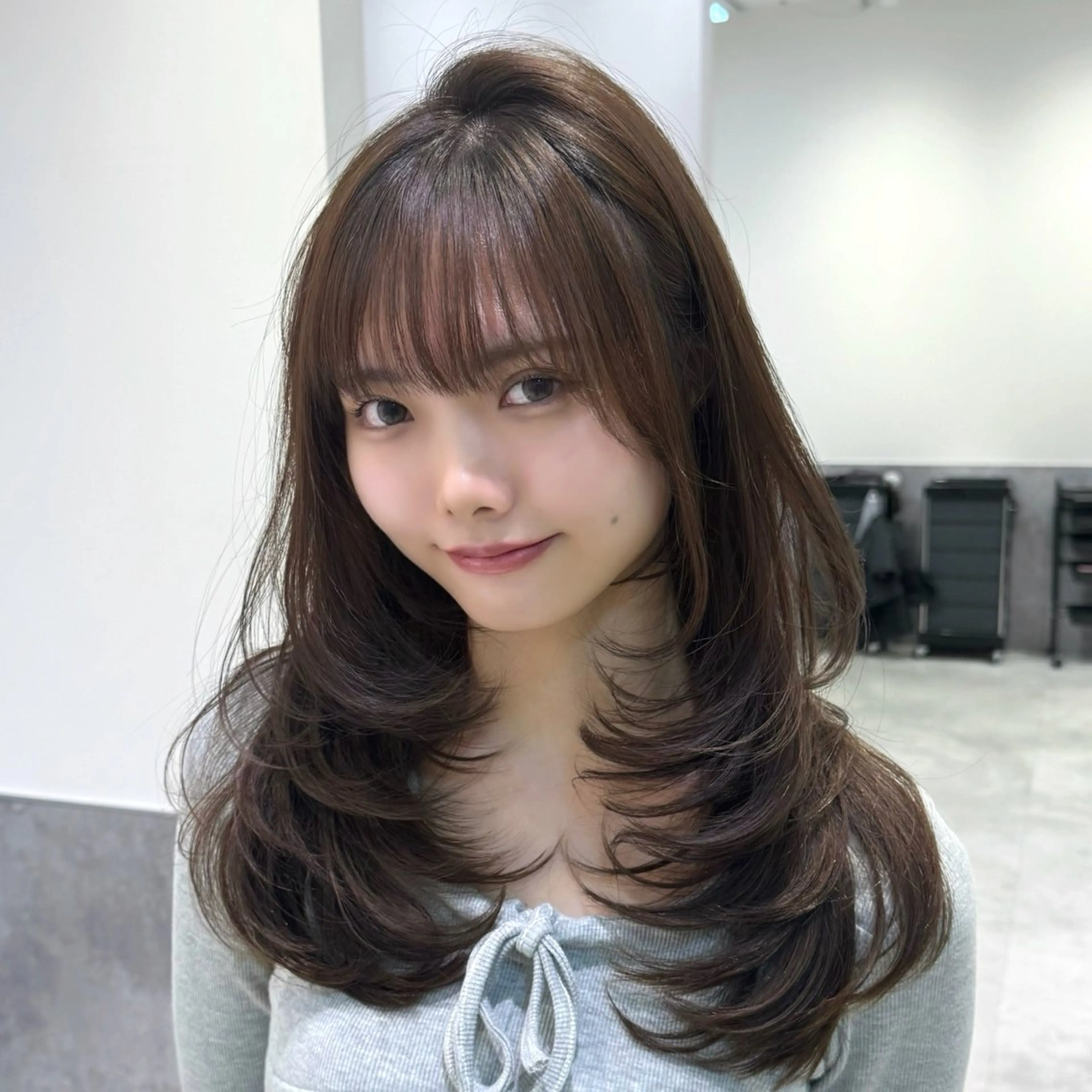 ロング カラー ブラウンカラー レイヤーカット カット ヘアカラー トリートメント GO TODAY 原宿Verno店所属・韓国系支持率No.1 レイヤー特化/きょうのヘアスタイル