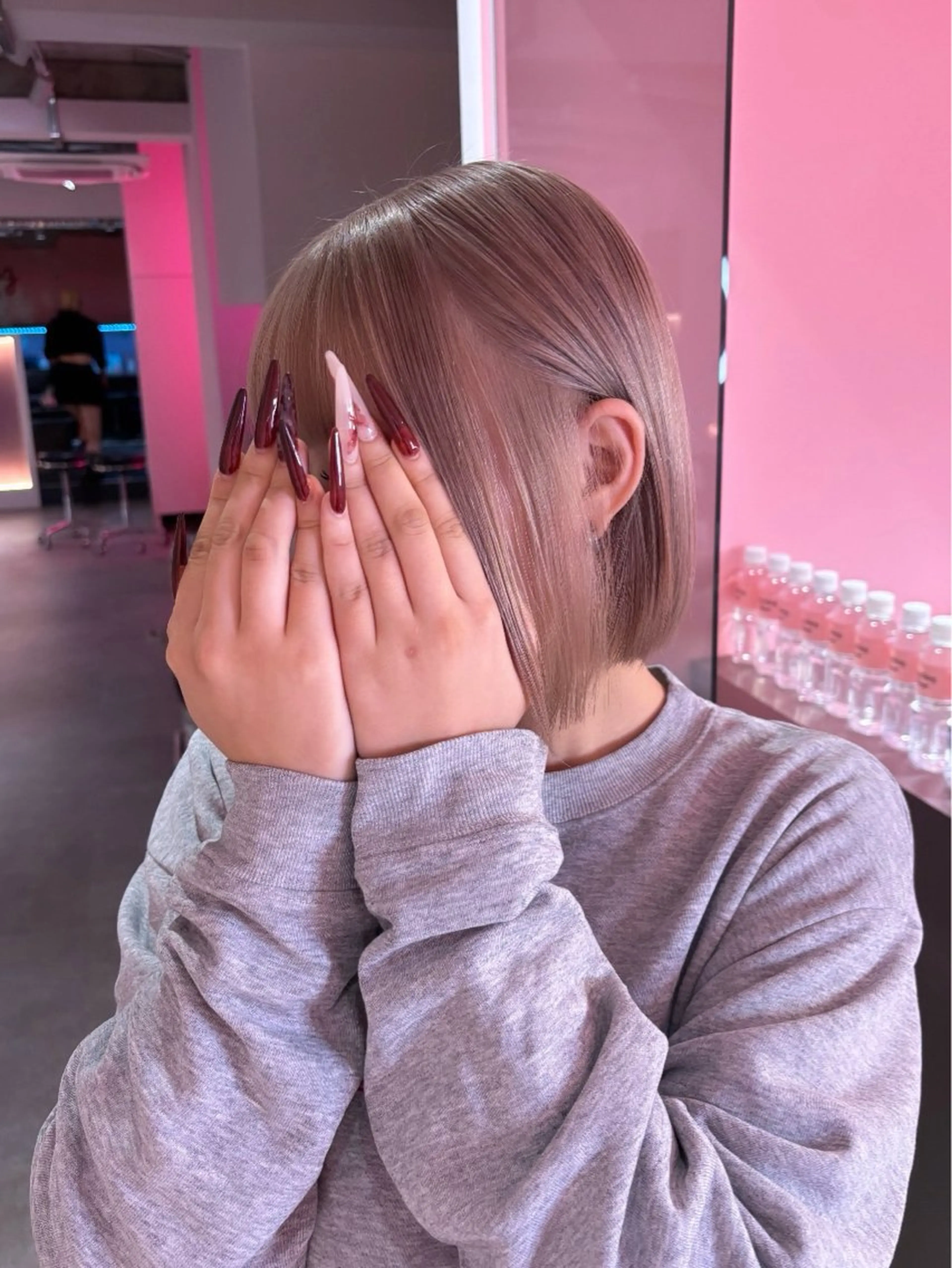 ミディアム カラー ヘアカラー 田中麻鈴/ハイトーン /ミルクティーのヘアスタイル