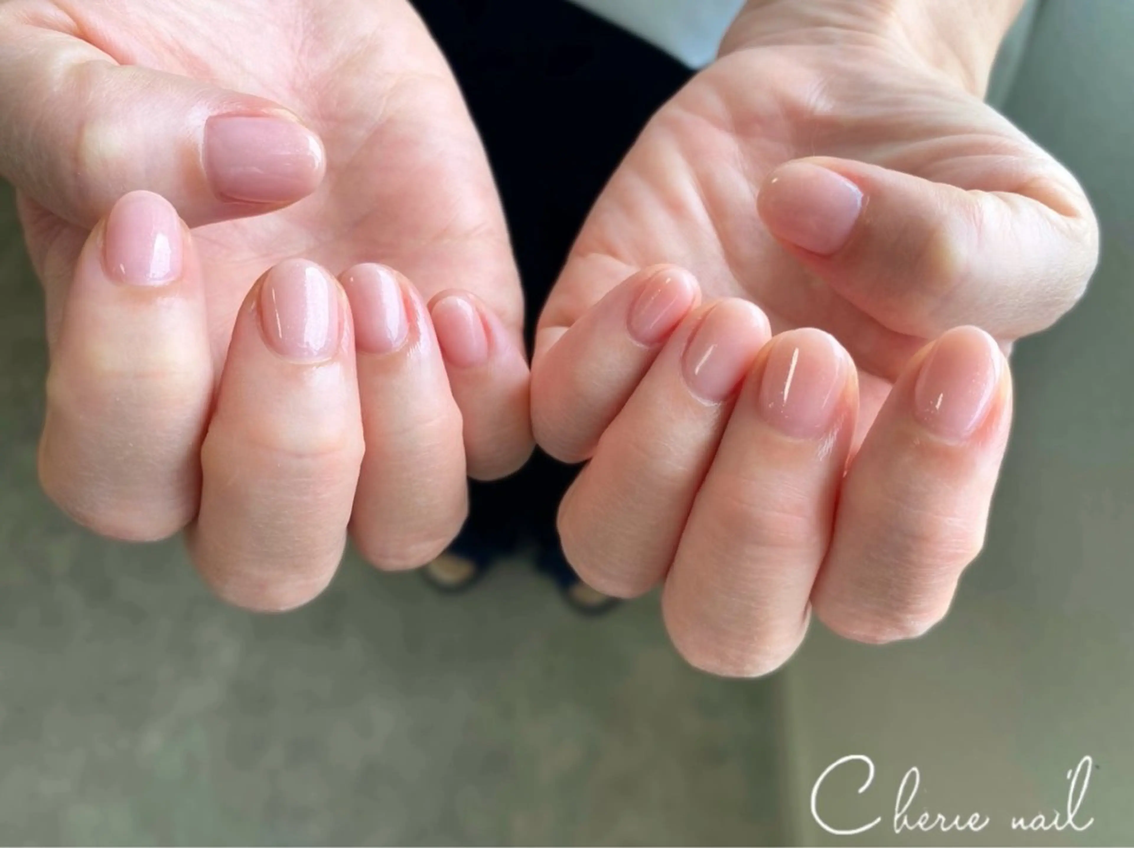 ネイル ジェルネイル オフィスネイル ワンカラーネイル ピンク ピンクベージュ Cherienail yunaのネイルデザイン