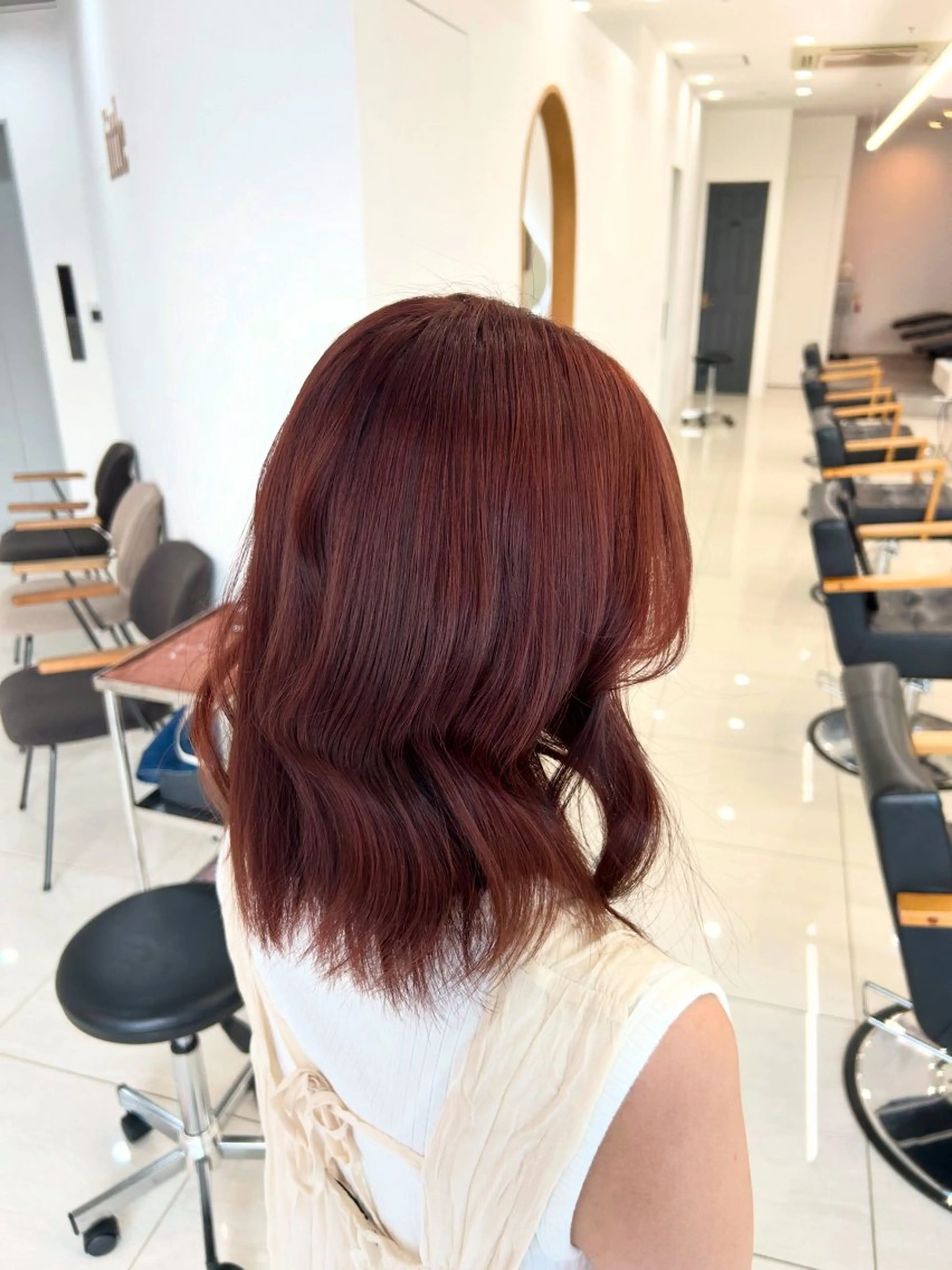 ミディアム カラー ピンクカラー Kurumi リトル渋谷のヘアスタイル