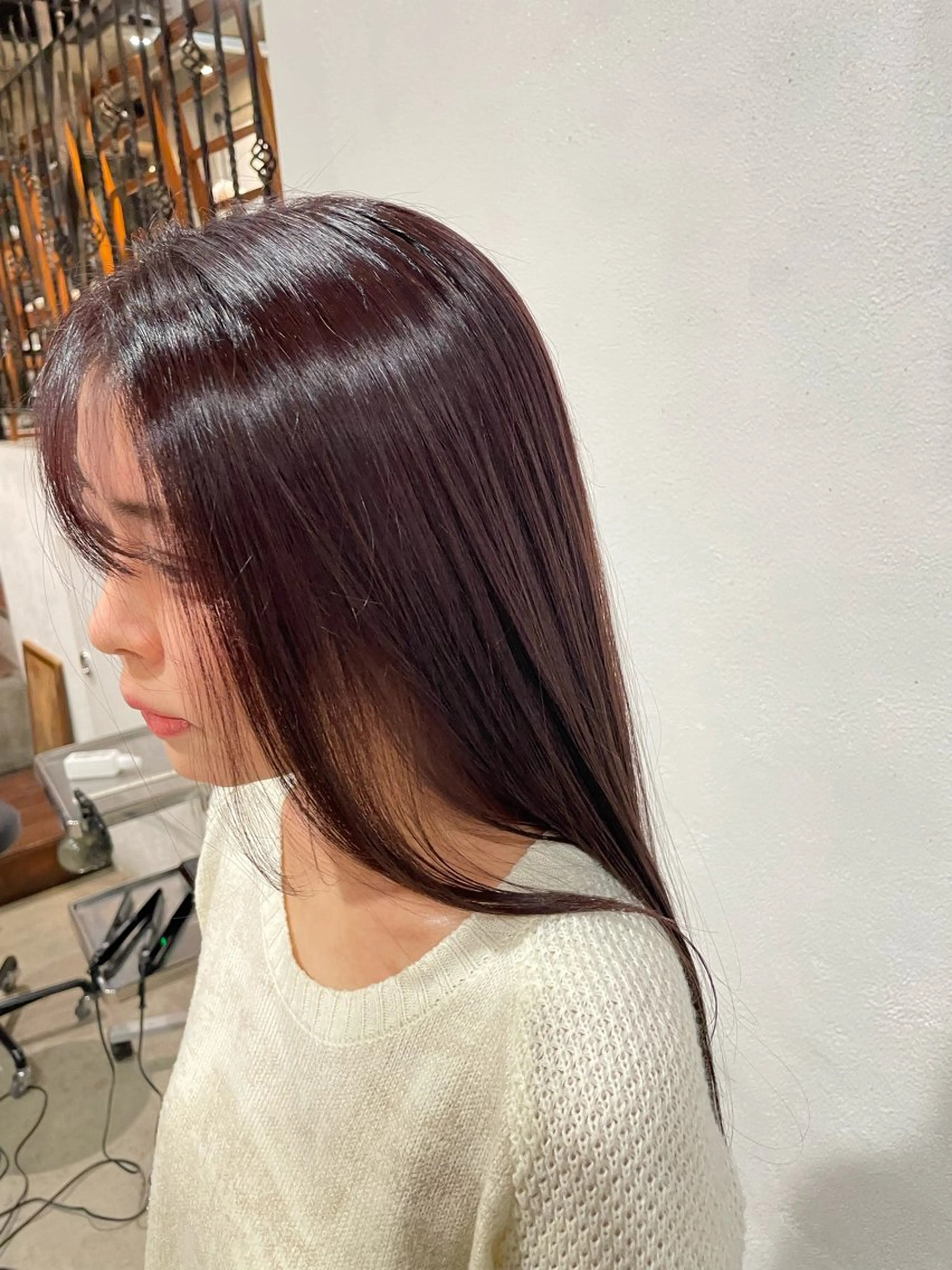 ロング カラー 透明感カラー ピンクカラー バイオレットカラー 髪質改善 縮毛矯正 【お洒落パーマ】 Elme　肥塚康汰郎のヘアスタイル