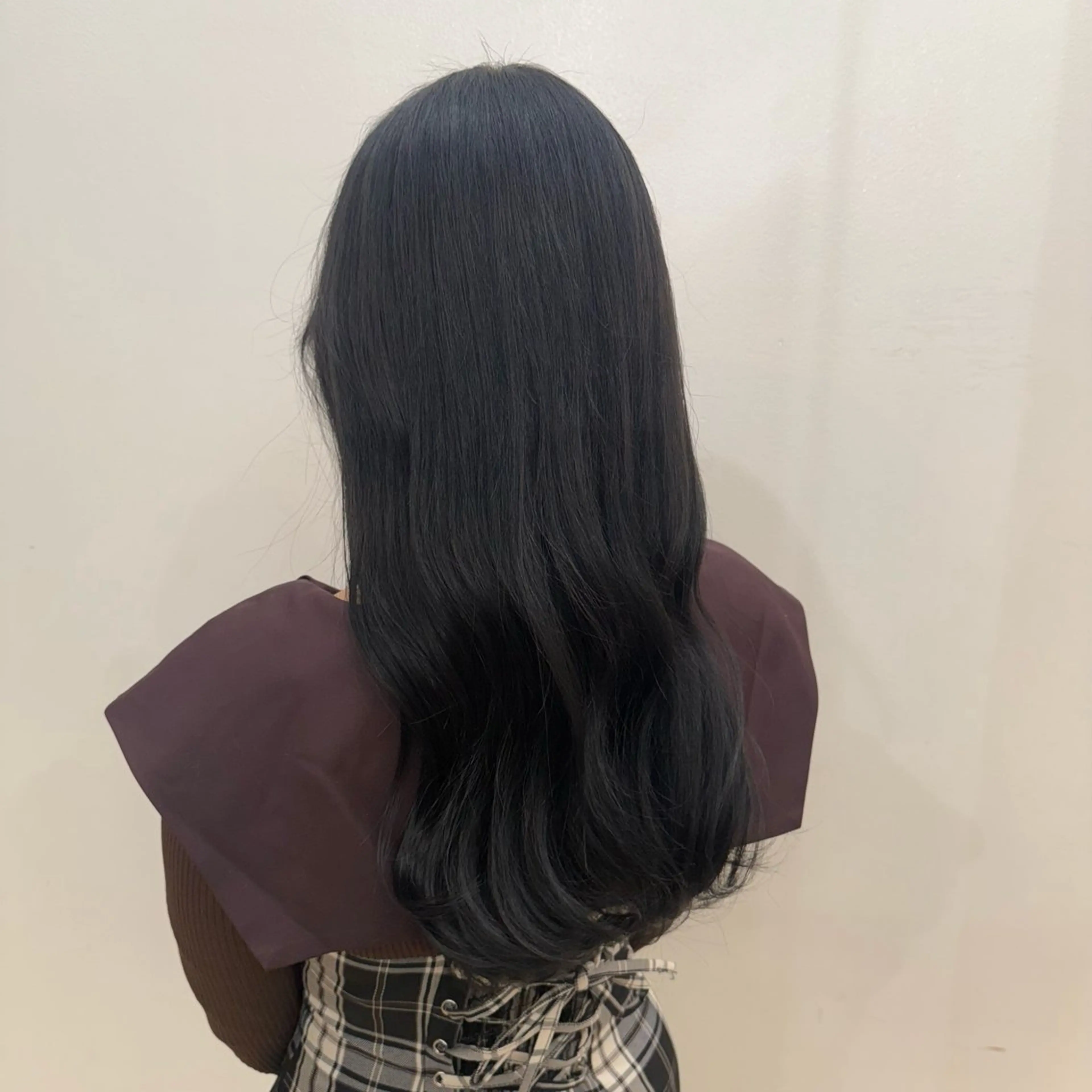 セミロング カラー 黒髪 ブルーカラー ブルーブラック ✵ ✯MOMOKA✯ ✵のヘアスタイル