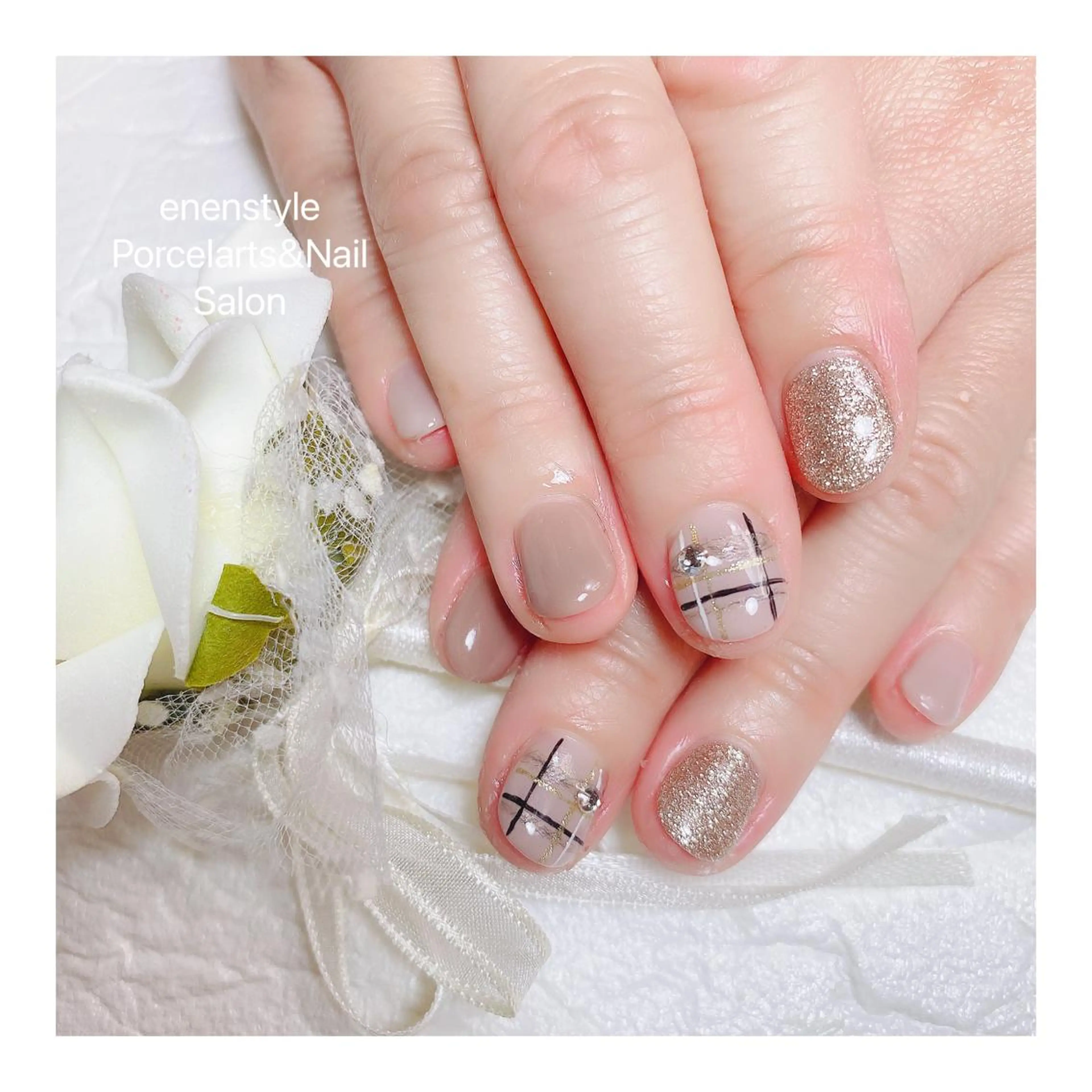 ショート ネイル ハンドネイル 👑enen style👑のネイルデザイン