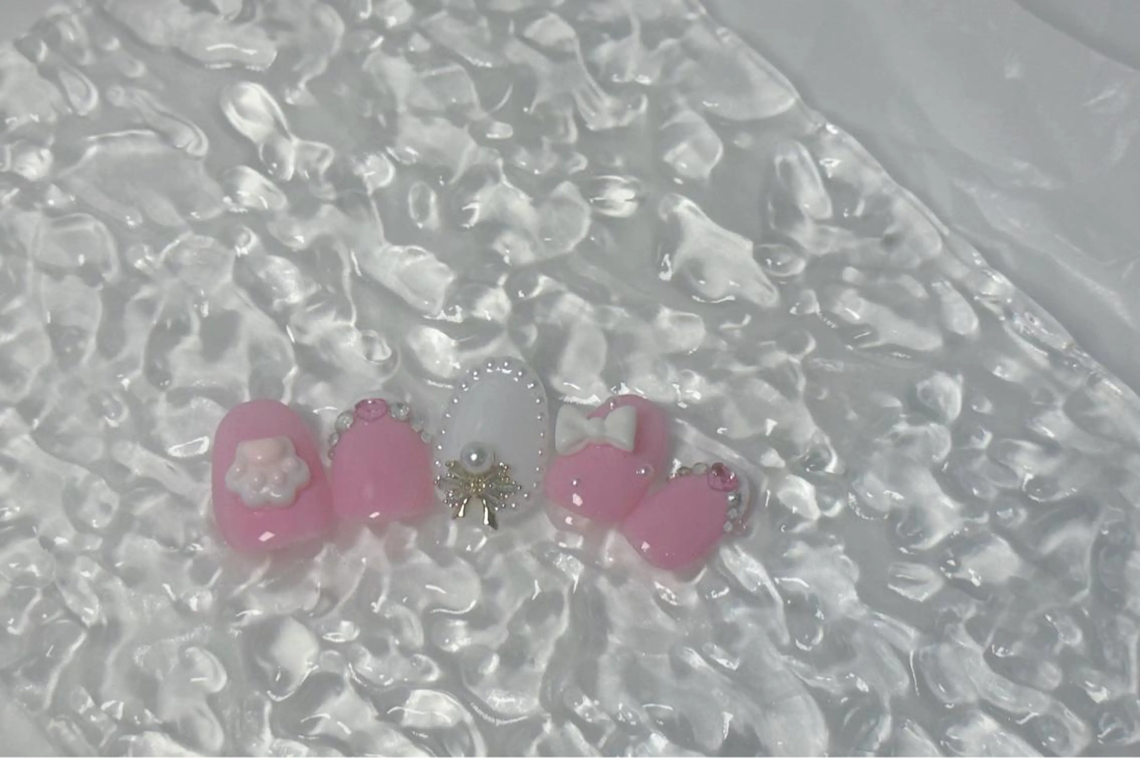 ネイル 長さ出し フットネイル フレンチネイル ジェルネイル ガラスフレンチ MSSugar Nailのネイルデザイン