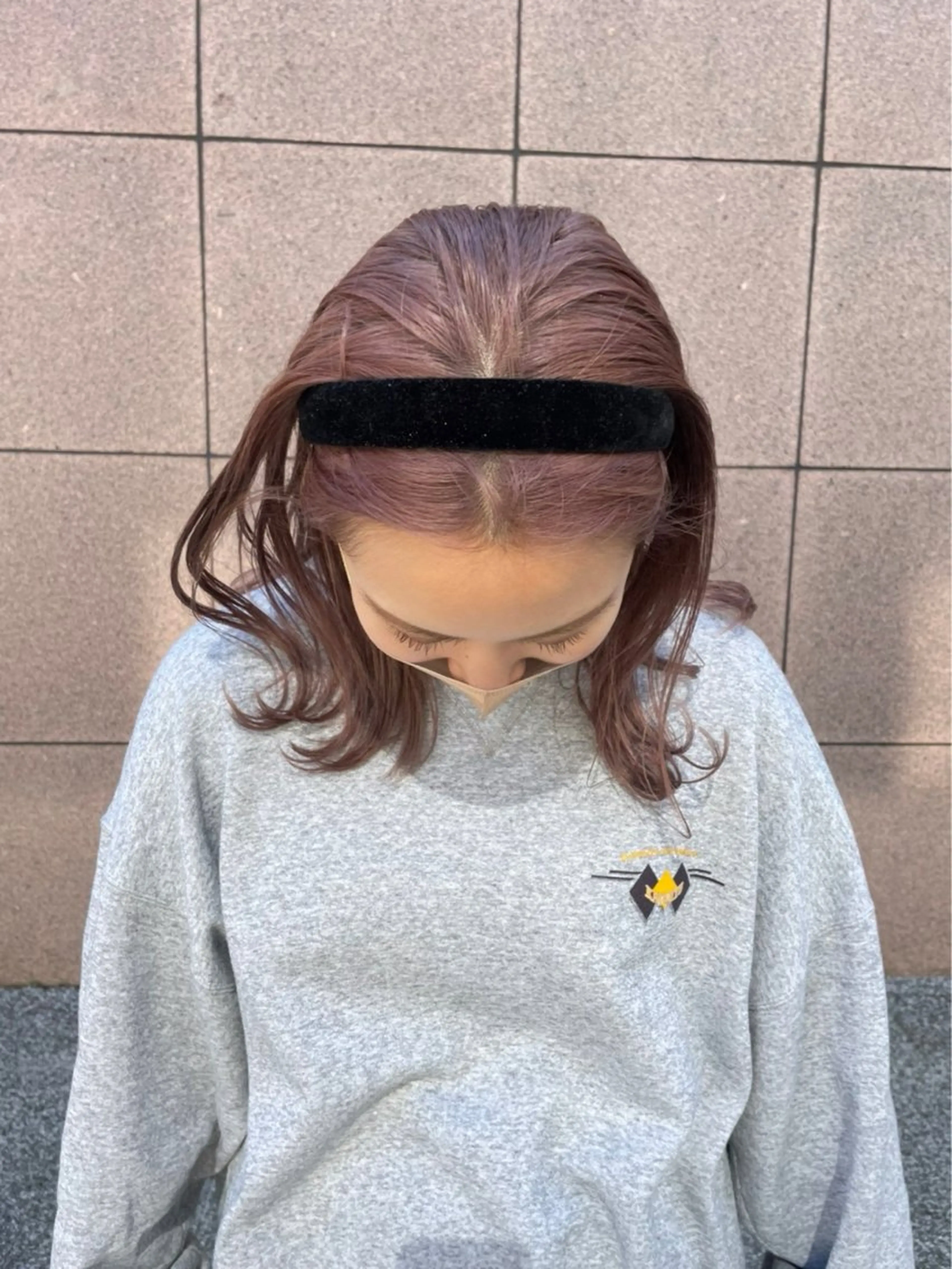 セミロング カラー ブリーチ グレージュ ピンクカラー お洒落パーマ/ボブ ❄️Tomoka❄️のヘアスタイル