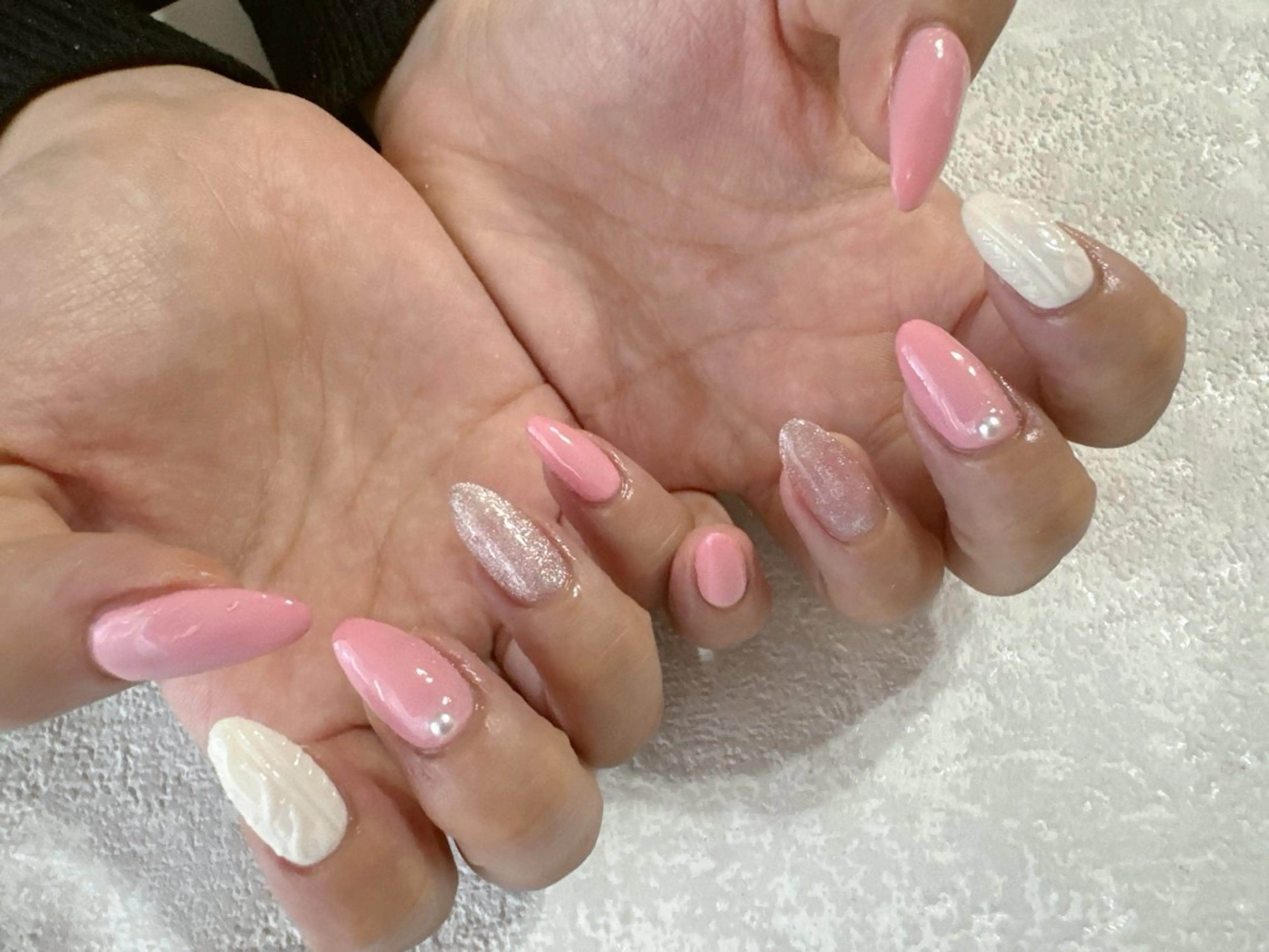 ネイル オーロラネイル フットネイル フレンチネイル ジェルネイル 韓国ネイル kikinail 溝の口のネイルデザイン