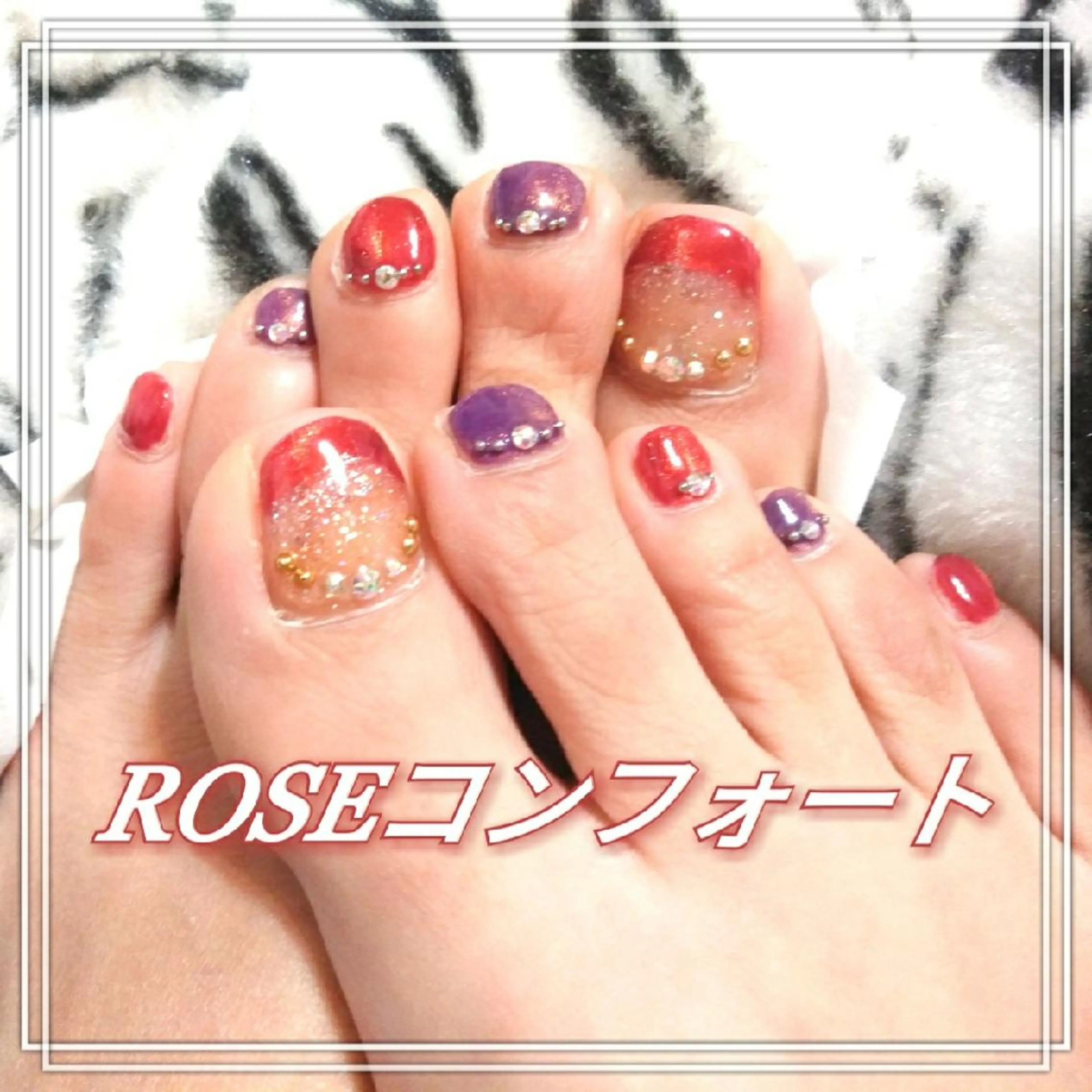 ネイル フットネイル フットネイル エステとネイル ローズコンフォートのネイルデザイン