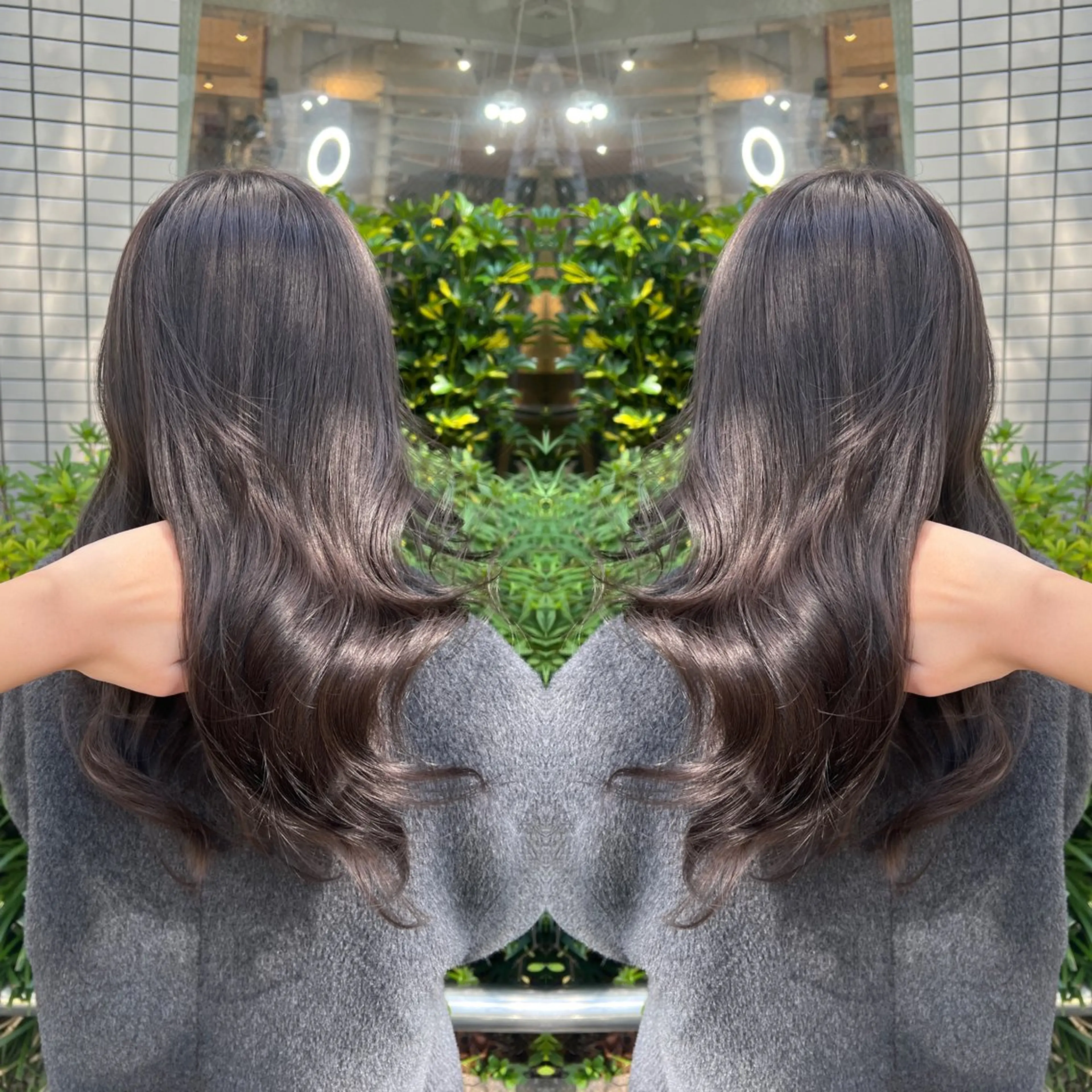 セミロング カラー ヘアカラー トリートメント ハイライト/レイヤー /ハイトーン/AOIのヘアスタイル