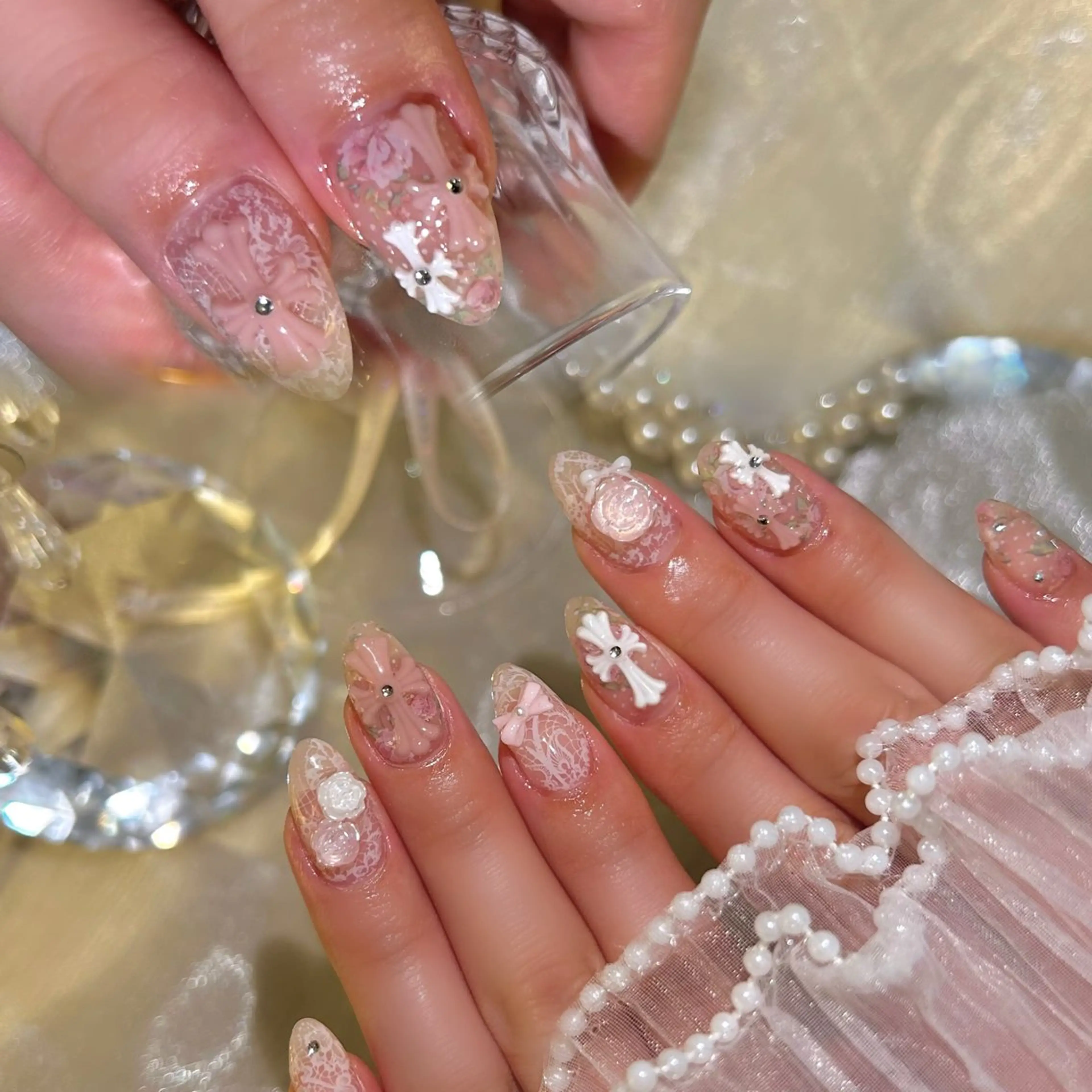 ネイル 長さ出し 持ち込み ハンドネイル nail salon luan堀江店のネイルデザイン