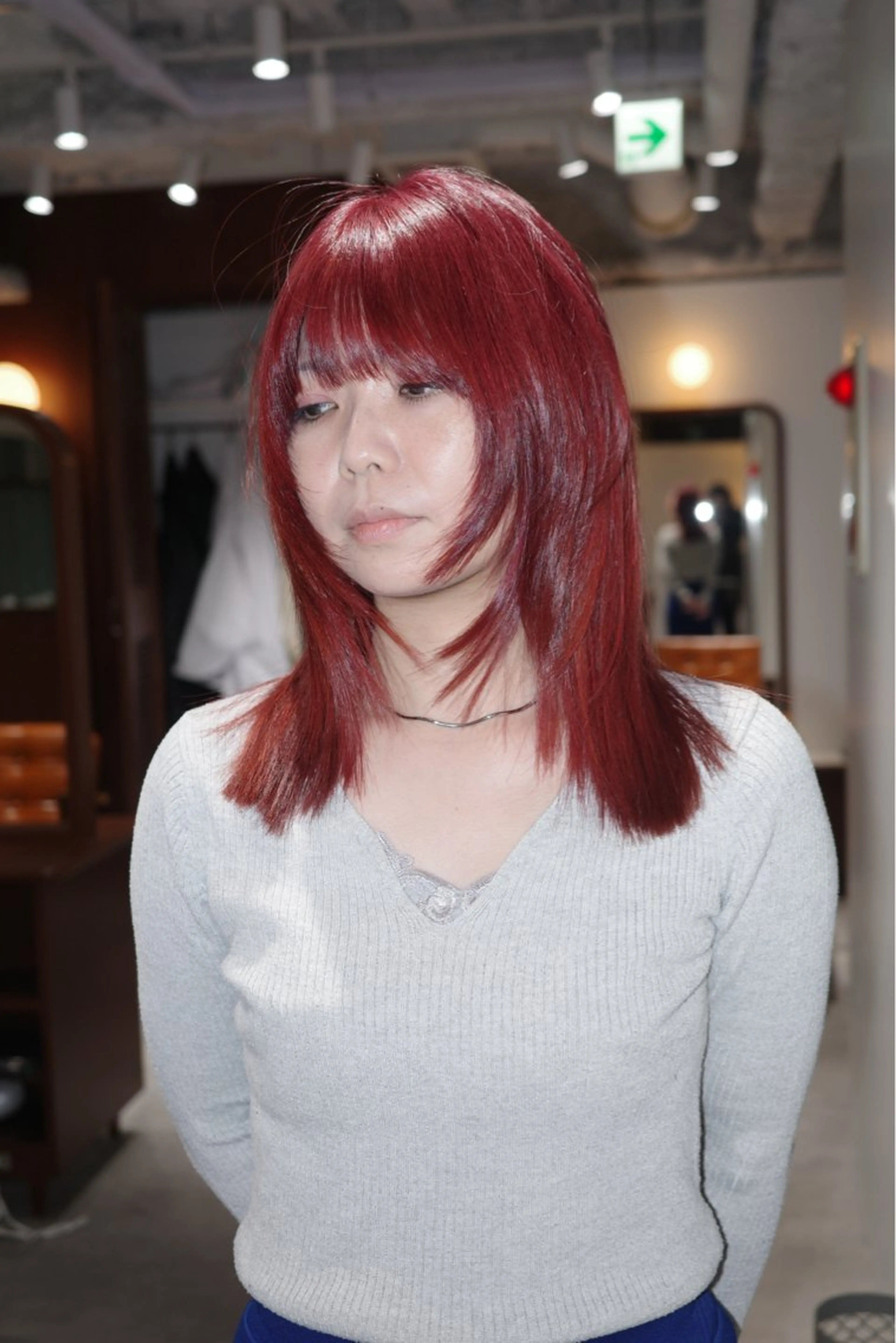 ミディアム カラー ヘアアレンジ カット ヘアカラー トリートメント opus 店長大和 レイヤー/赤み消しのヘアスタイル