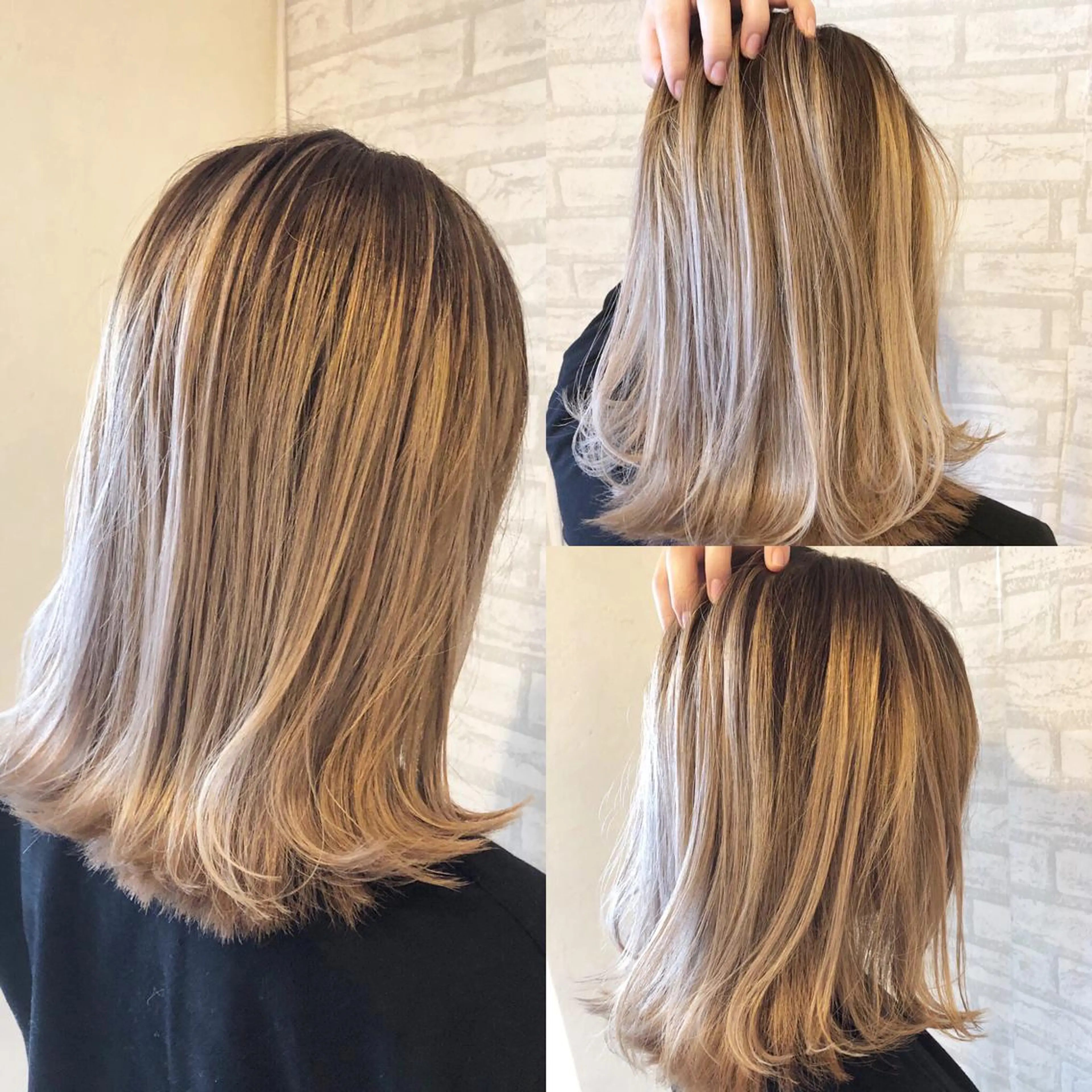 ミディアム カラー ブリーチ ハイトーンカラー 外国人風カラー カット ヘアカラー トリートメント JILBLAN京都 ショート/ハイライトのヘアスタイル