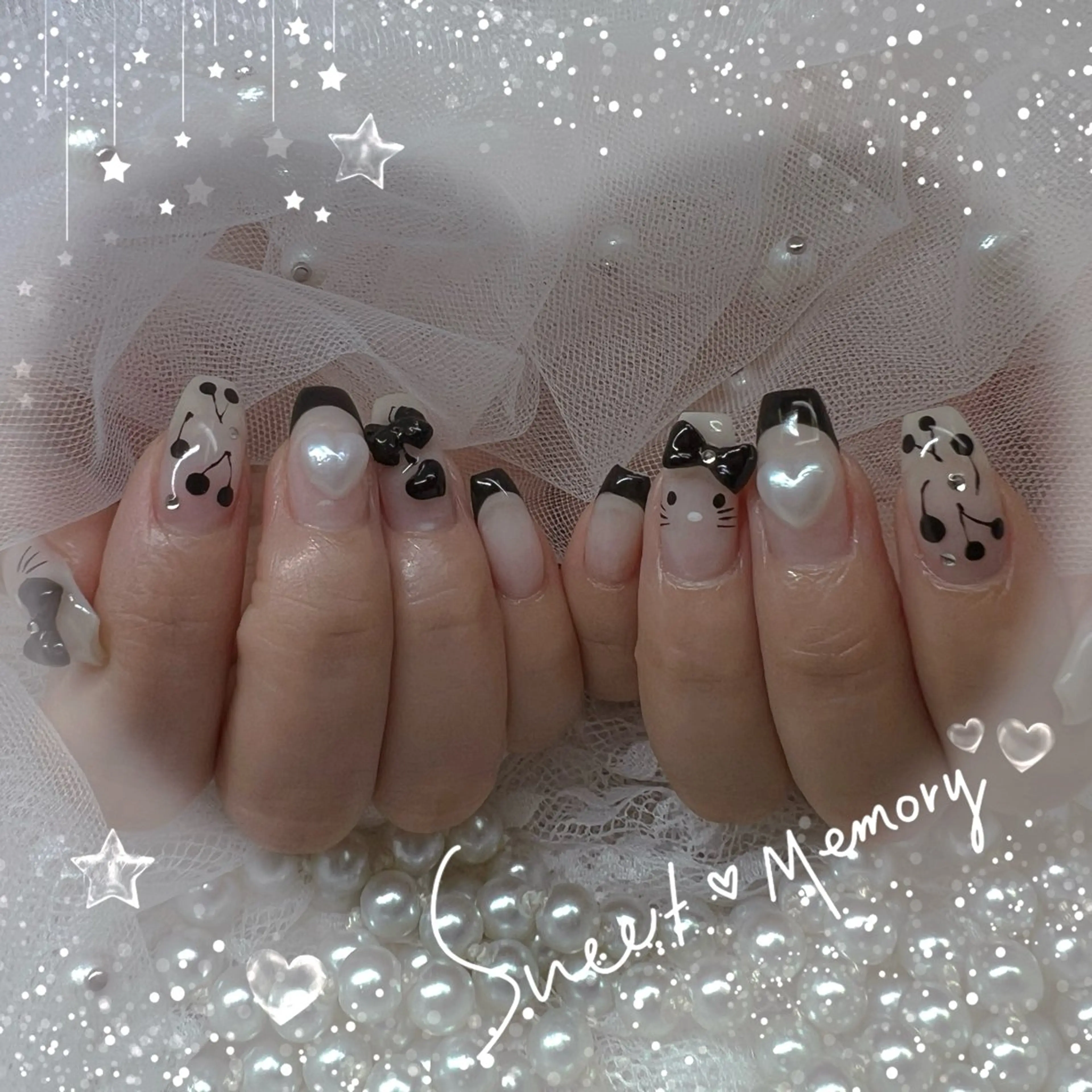 ネイル チークネイル フレンチネイル ガーリー ガラスフレンチ グラデーション ハンドネイル Chill Nailsalonのネイルデザイン