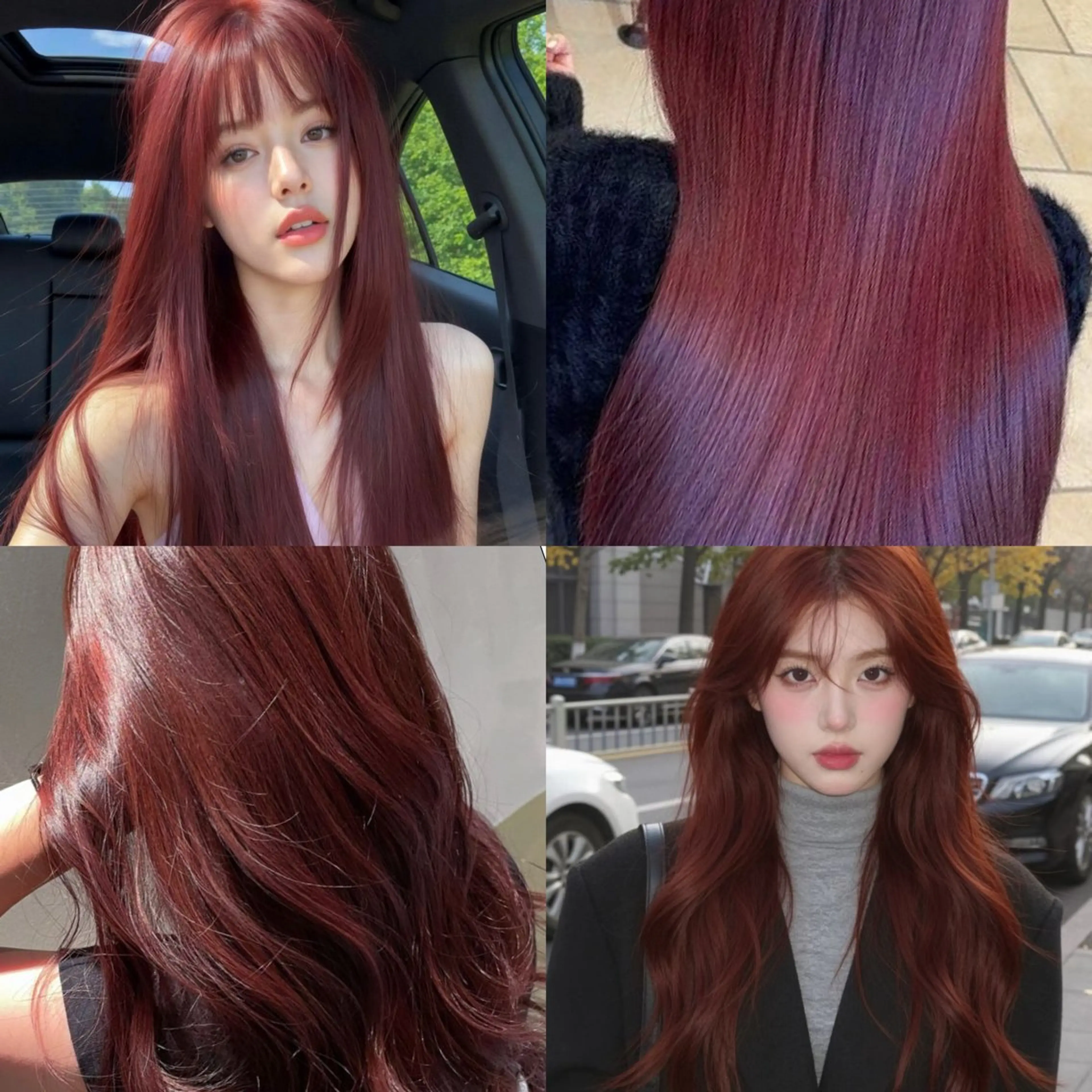 ロング カラー ブリーチ カシス ダブルカラー ブリーチなしカラー レッドカラー カット ヘアカラー トリートメント 🌸MAYU🌸 ハイトーン➕レイヤーのヘアスタイル