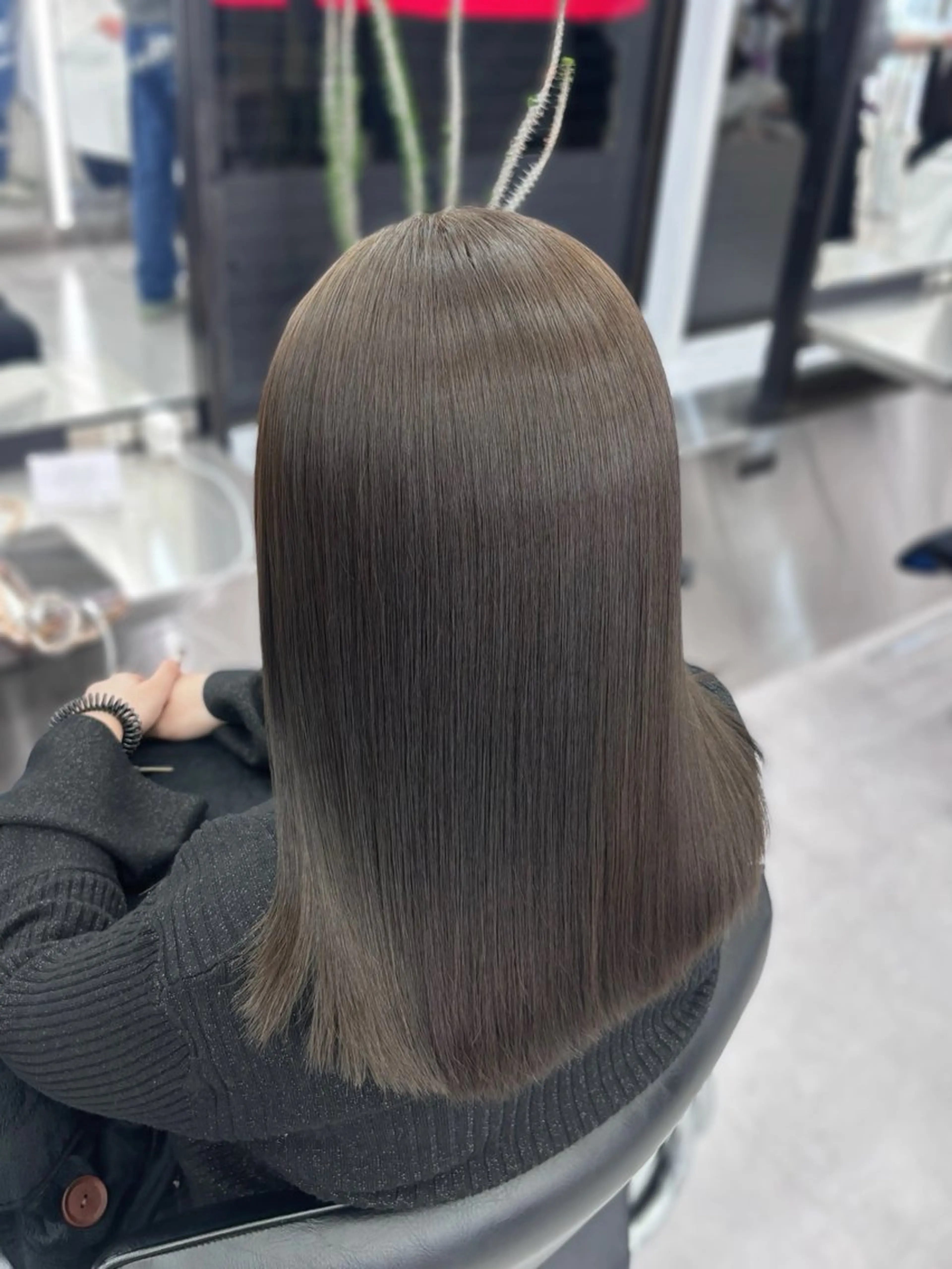 ロング カラー パーマ カット ヘアカラー 縮毛矯正 心斎橋/ブリーチなし 髪質改善/レイヤーのヘアスタイル