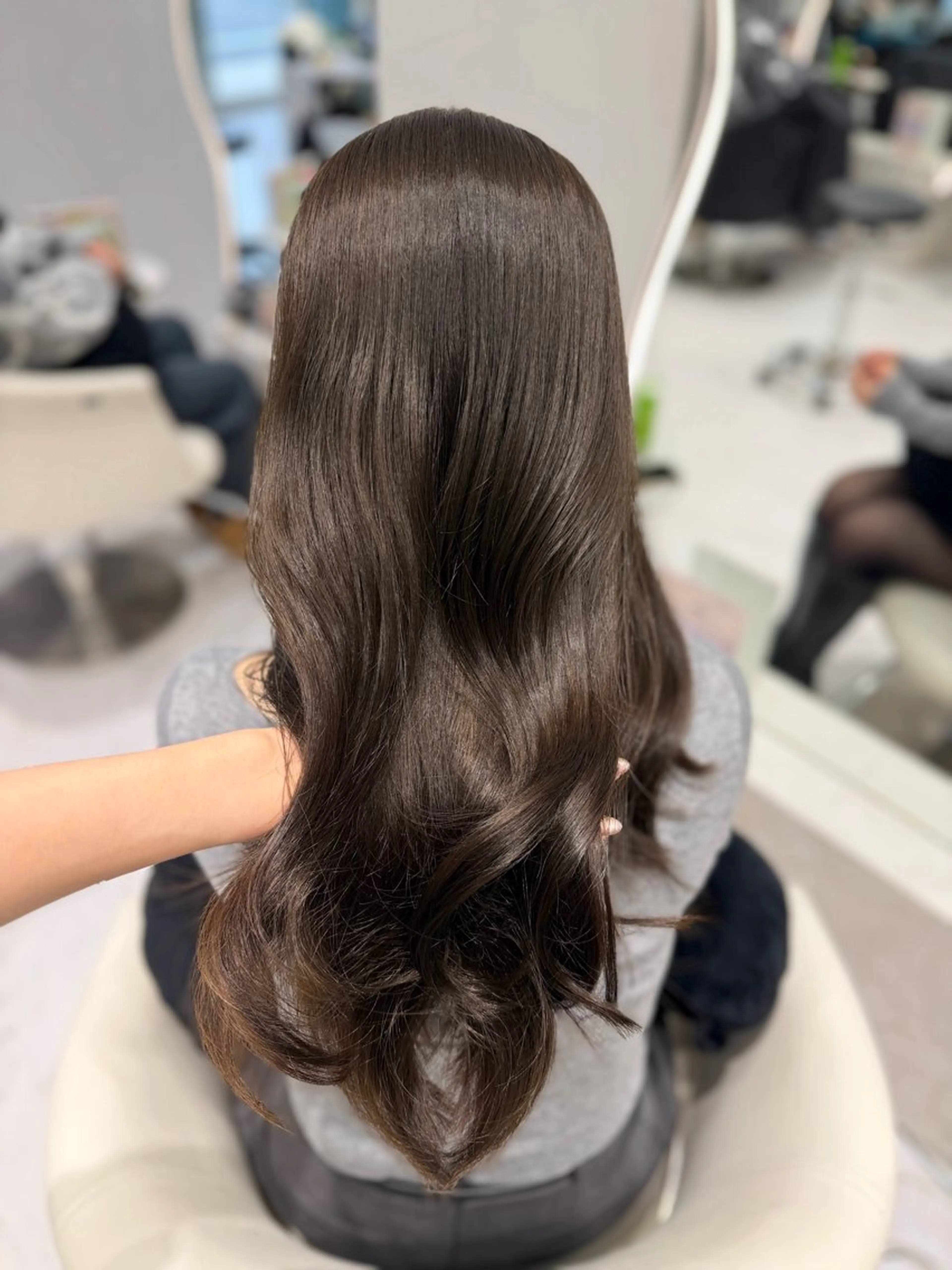 ロング カラー ベージュカラー 透明感カラー カット ヘアカラー トリートメント 名駅/大人韓国ヘア 艶カラー/Rihoのヘアスタイル