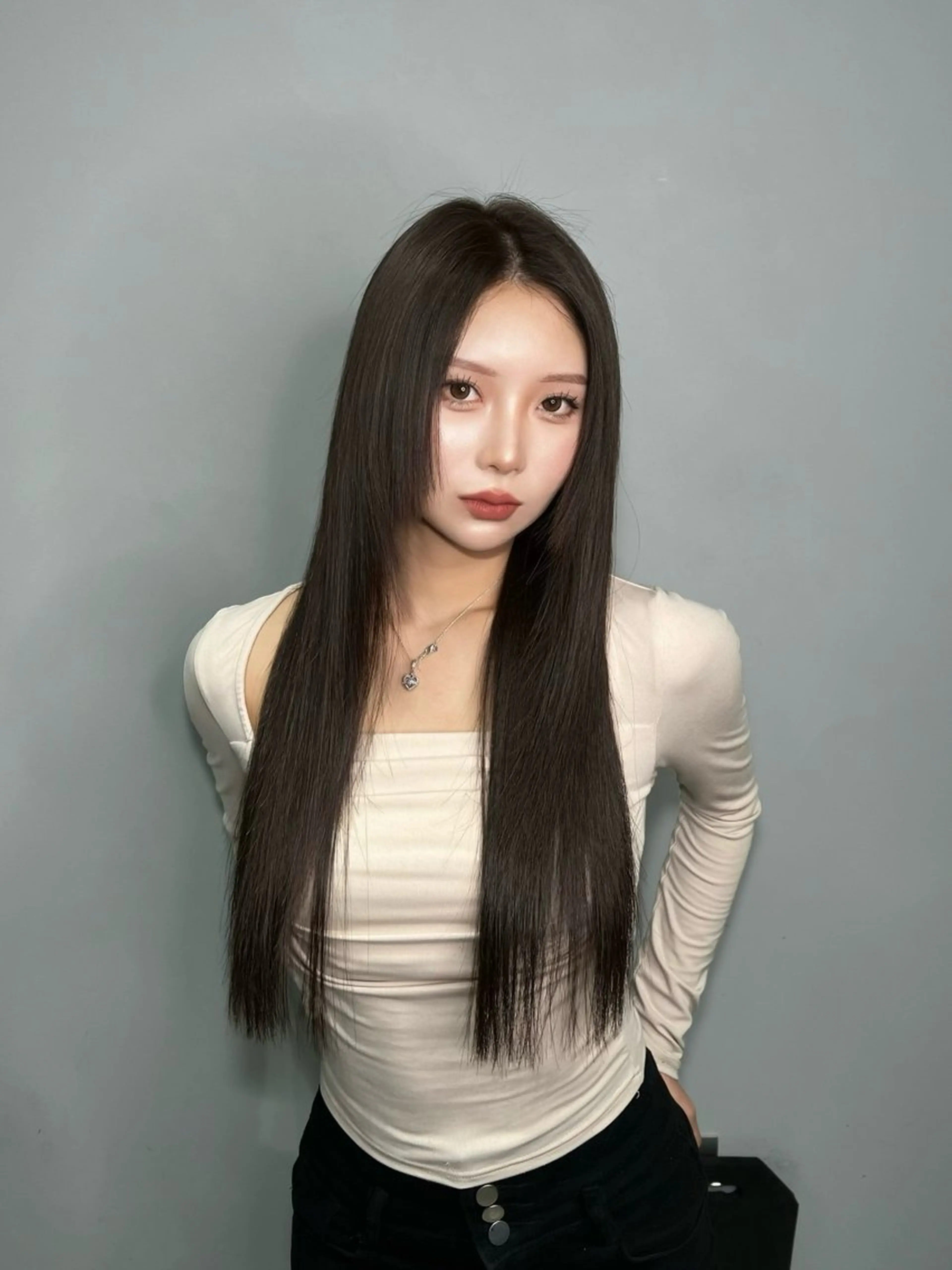 ロング カラー カット ヘアカラー トリートメント ワンホン×韓国/ 髪質改善/itaruのヘアスタイル