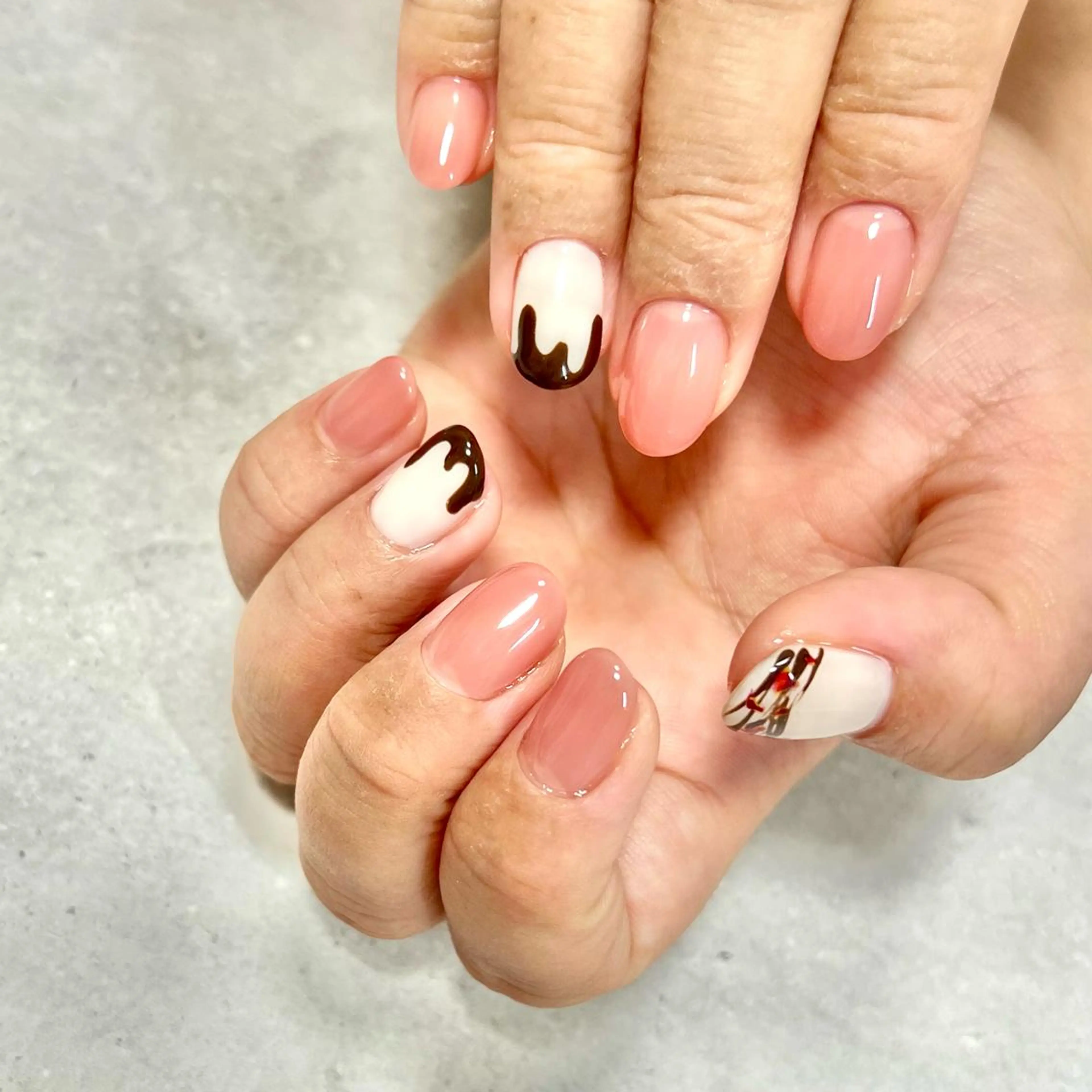 ネイル アートネイル ワンカラーネイル バレンタイン ステラ marikominoのネイルデザイン