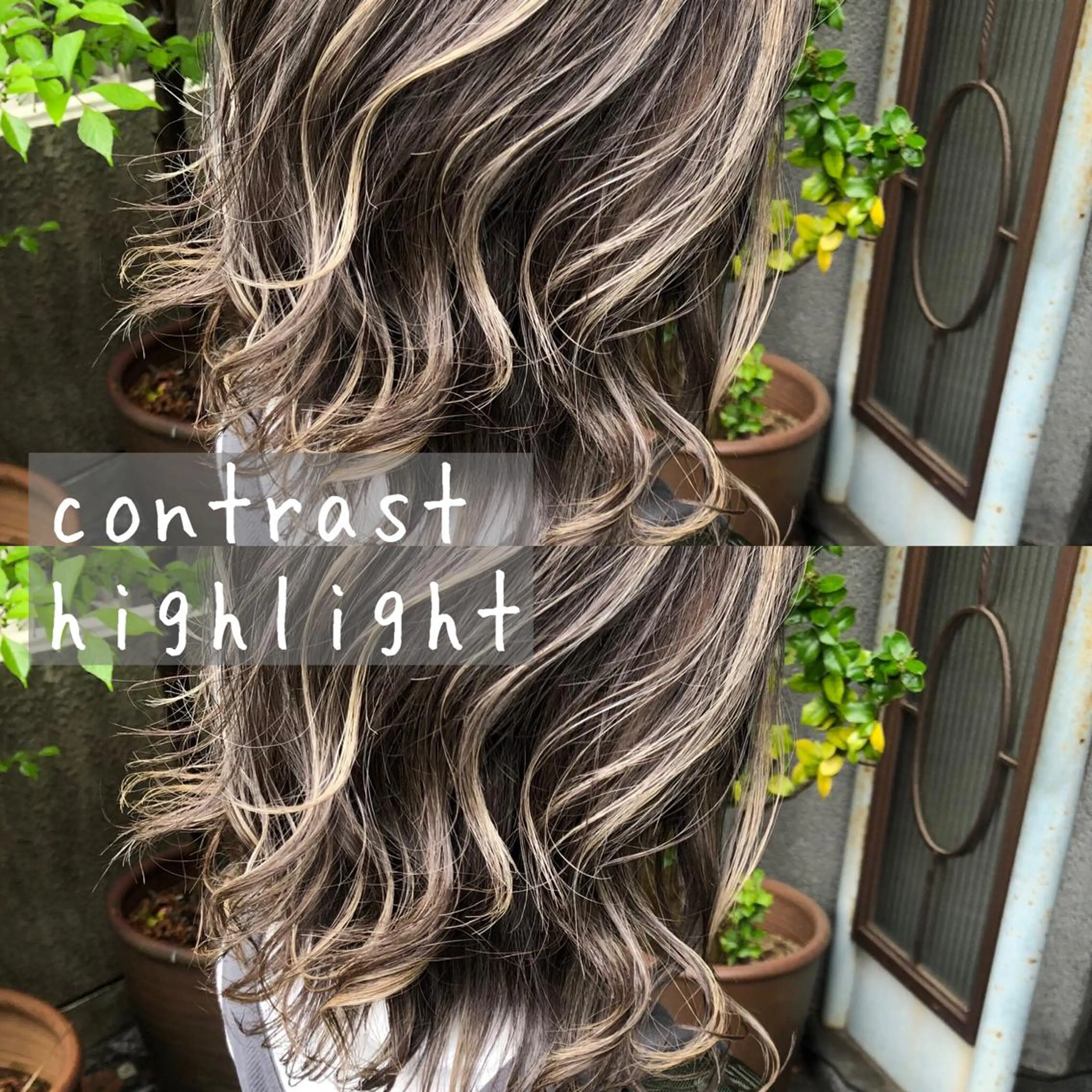 セミロング カラー ヘアアレンジ グレージュ ハイライトカラー ミルクティーグレージュ ハイライト ヘアカラー 橋本 昇平のヘアスタイル