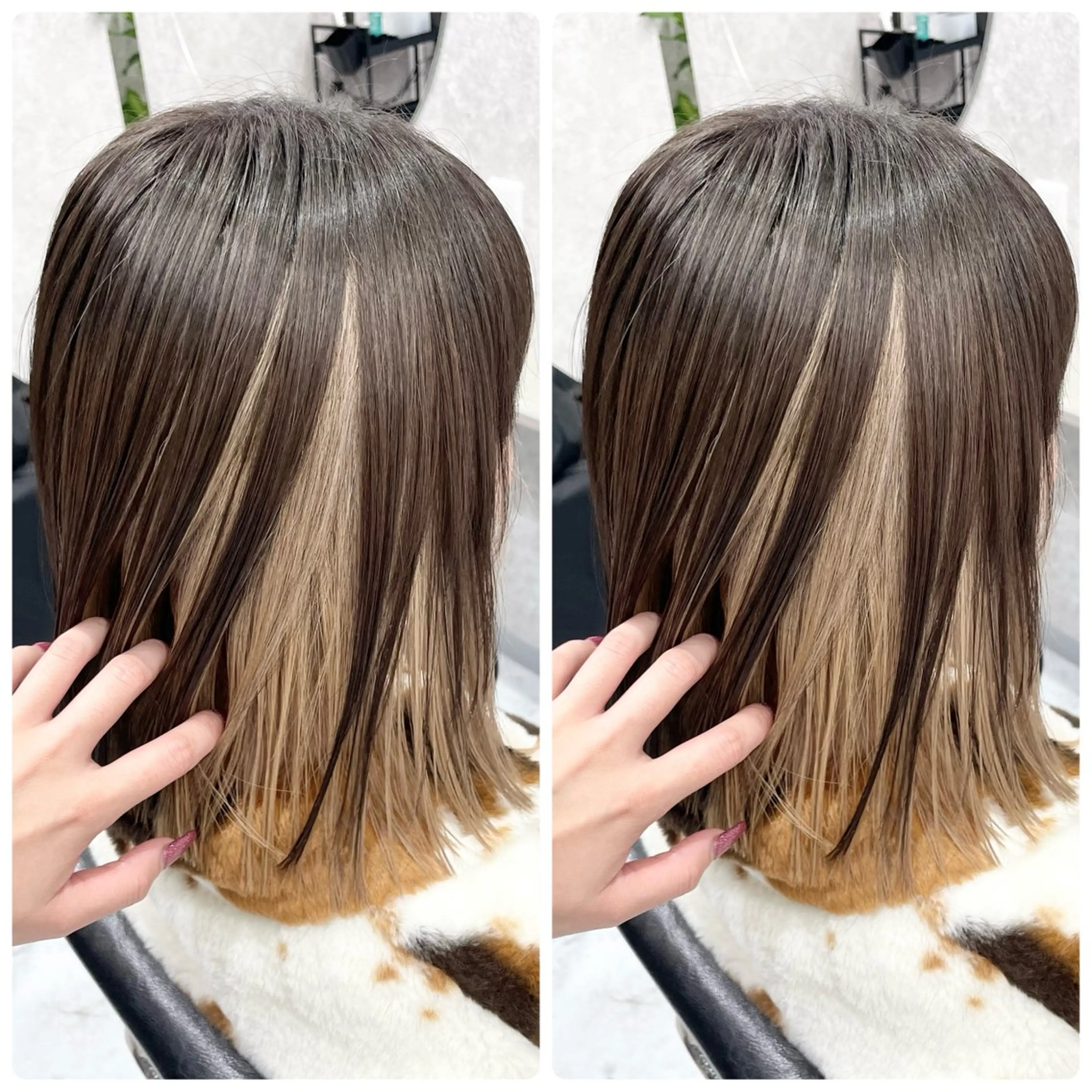 ミディアム 🦋ハイトーン🦋 石山 希理🦋のヘアスタイル