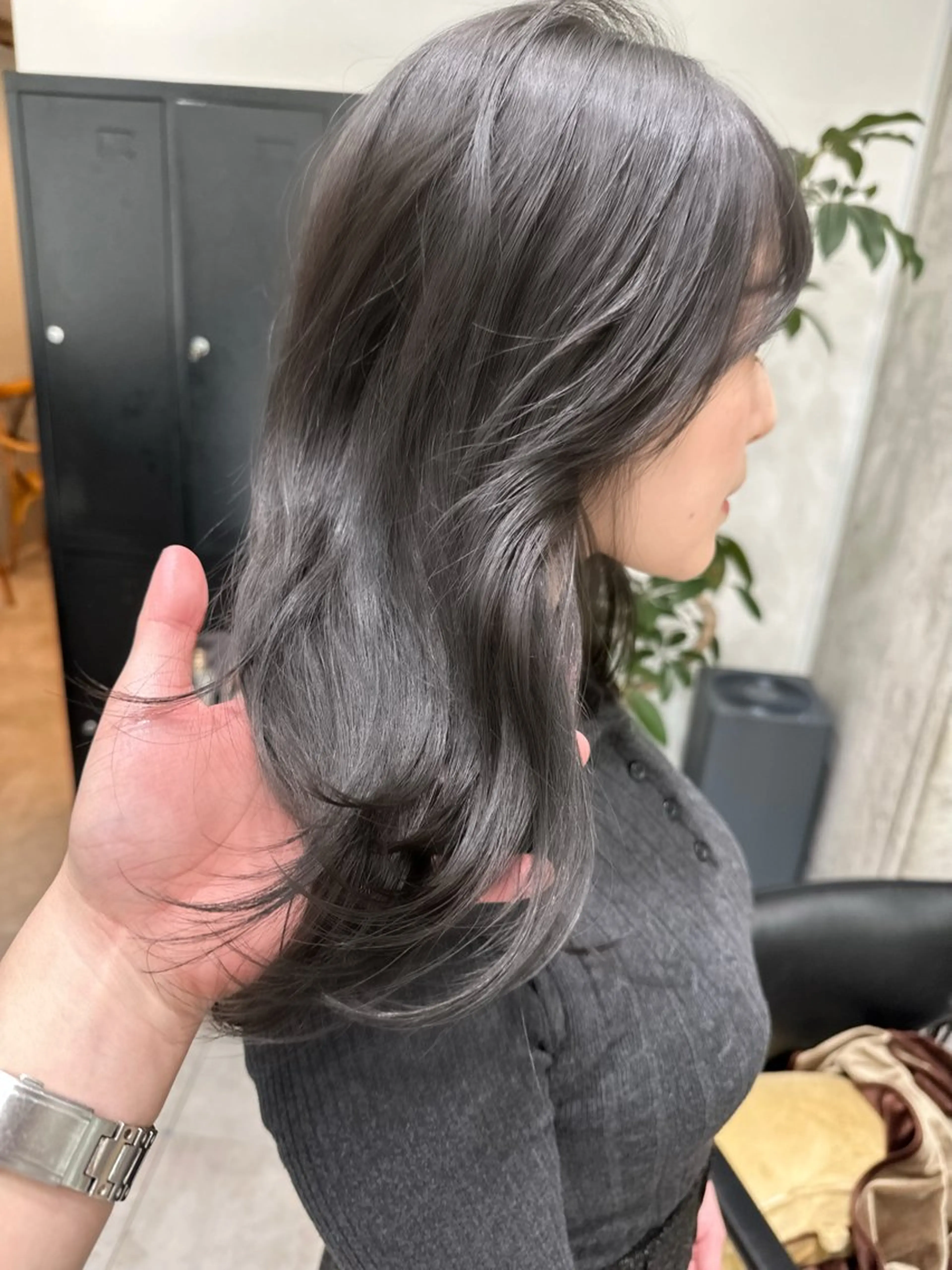 ミディアム カット ヘアカラー トリートメント ✨透明感カラー/縮毛 恵比寿HAYATO✨のヘアスタイル