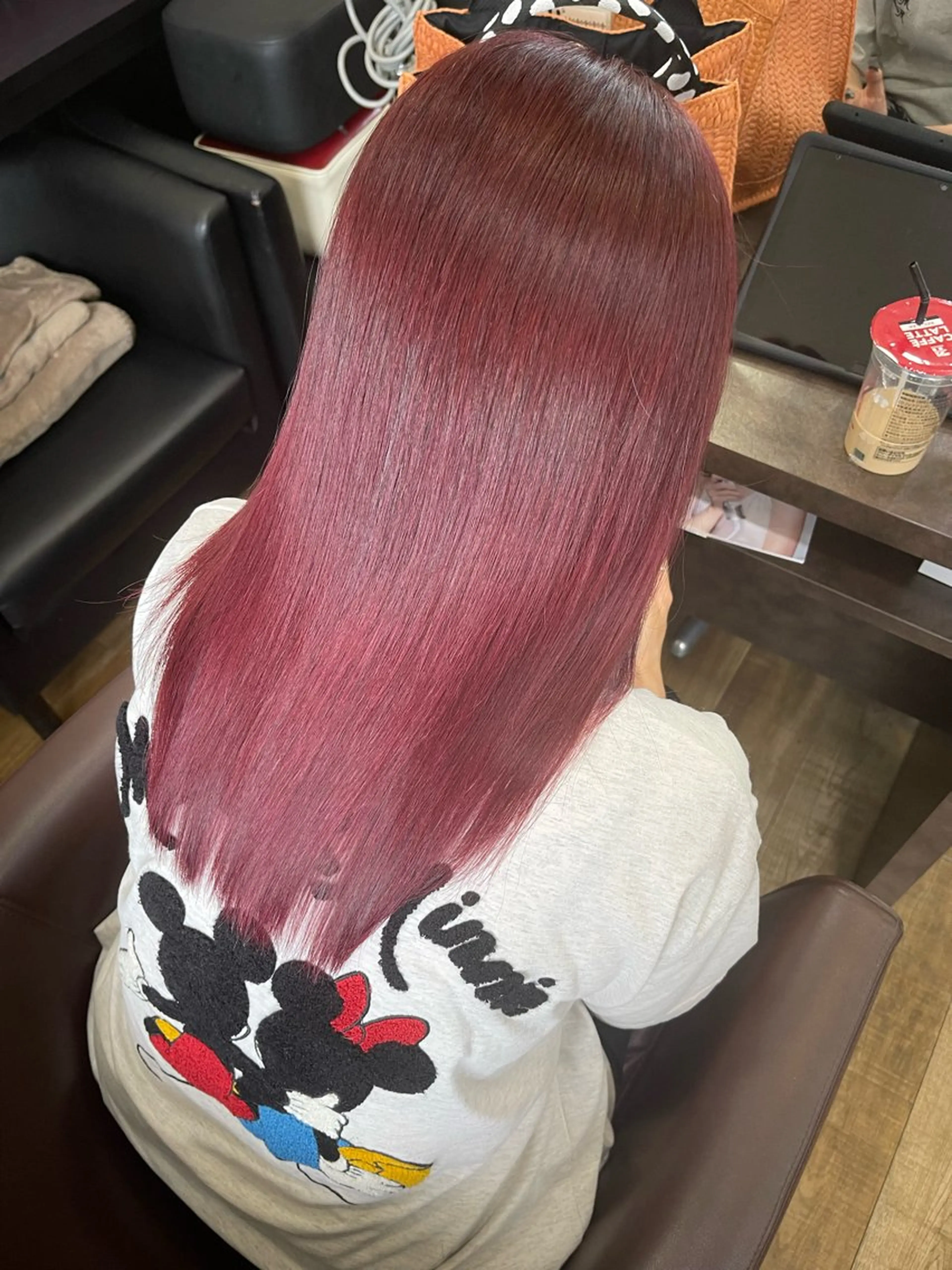 セミロング カラー ブリーチ ボルドーカラー ブリーチなしカラー カット ヘアカラー ANDIAMO SAKAE✩楓のヘアスタイル