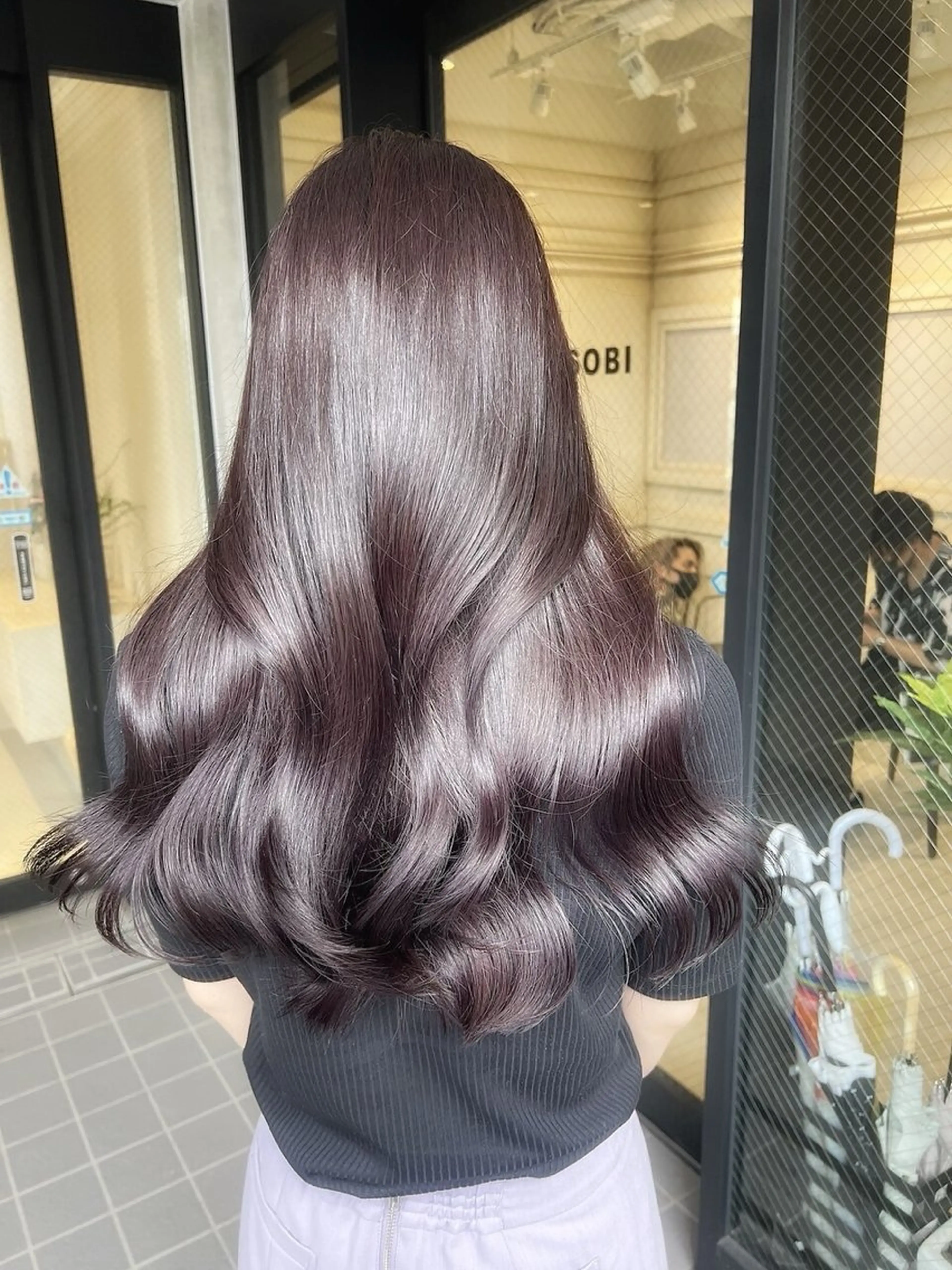 ロング カラー ブリーチ 透明感カラー ダブルカラー ラベンダーカラー ブリーチなしカラー ヘアカラー ブリーチなし/カラー 専門店ASOBIのヘアスタイル
