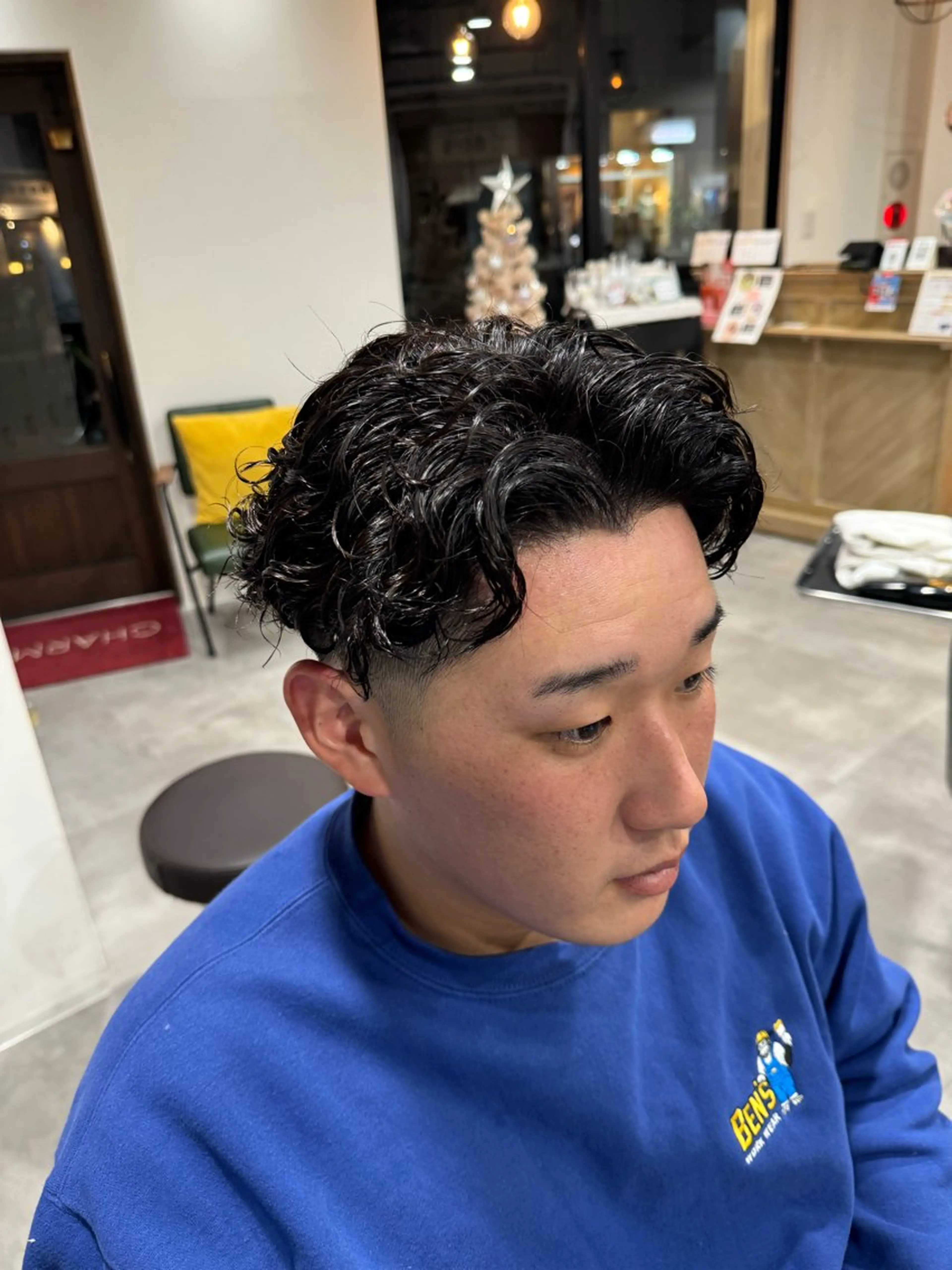 パーマ メンズ カット パーマ 平尾/艶カラー/ アッシュ系/中川誠大のヘアスタイル