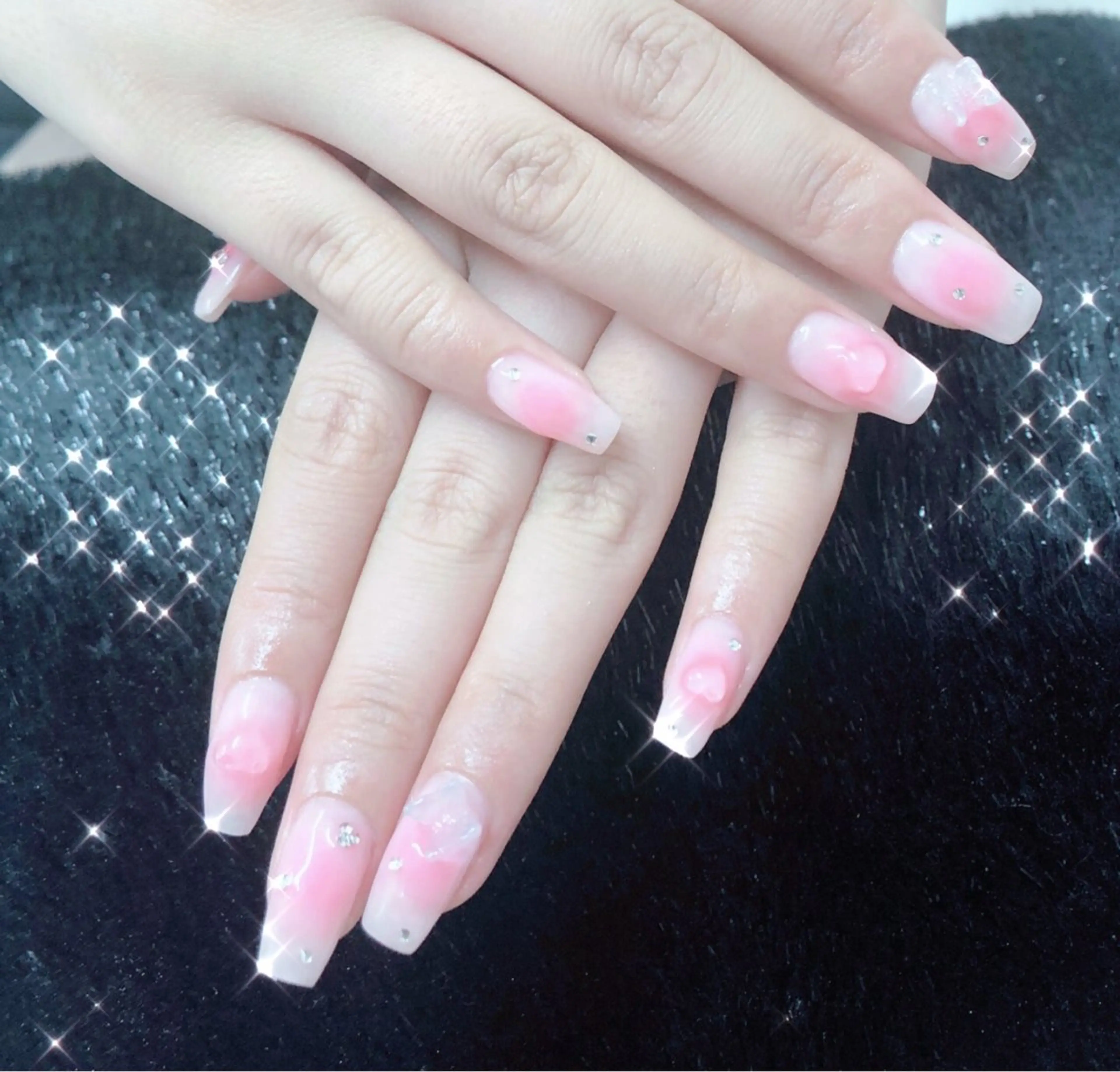 ネイル オーロラネイル チークネイル フットネイル ジェルネイル ハート 大門浜松町 ネイルのネイルデザイン