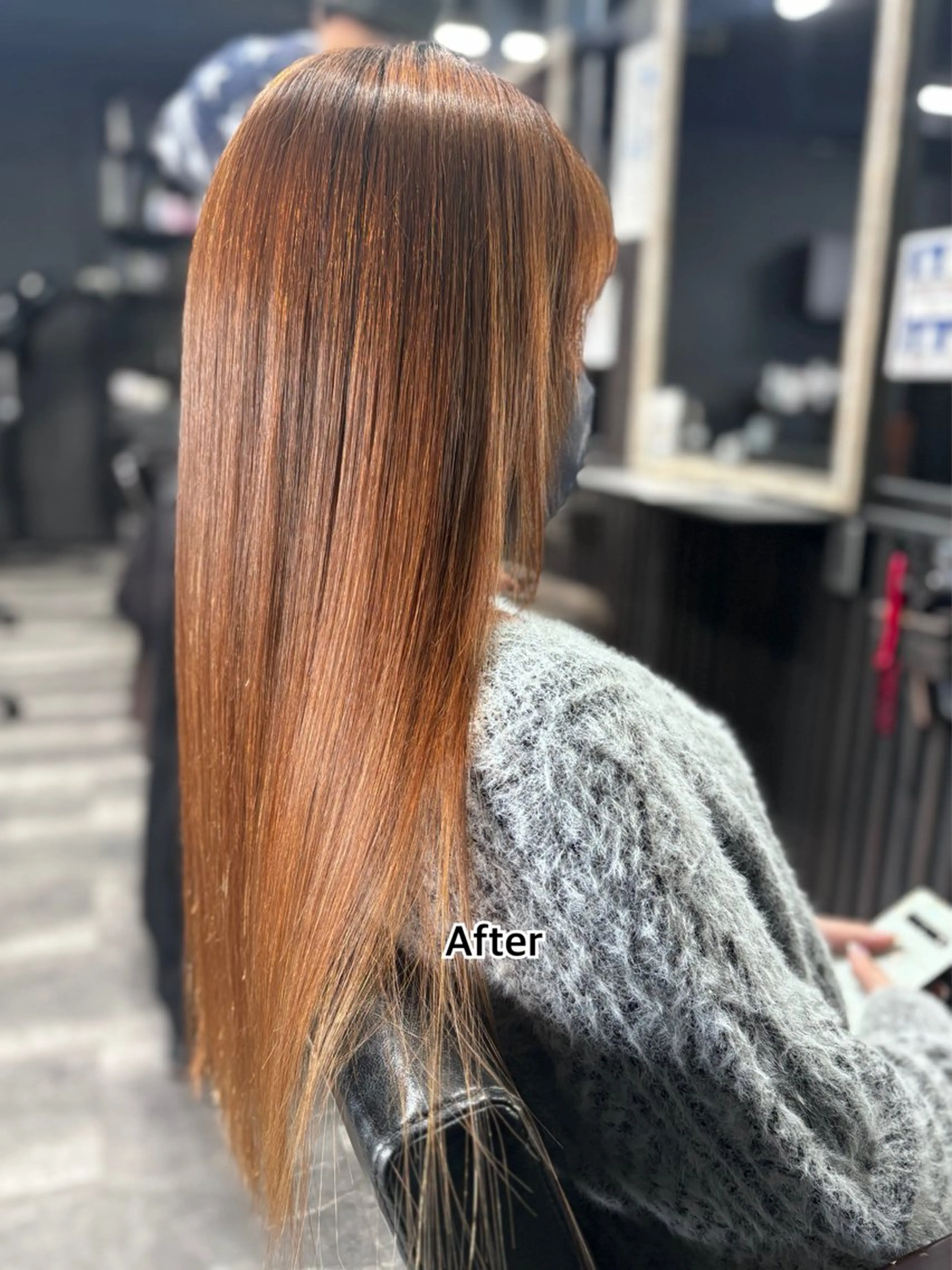 ロング 縮毛矯正 安田 恵のヘアスタイル