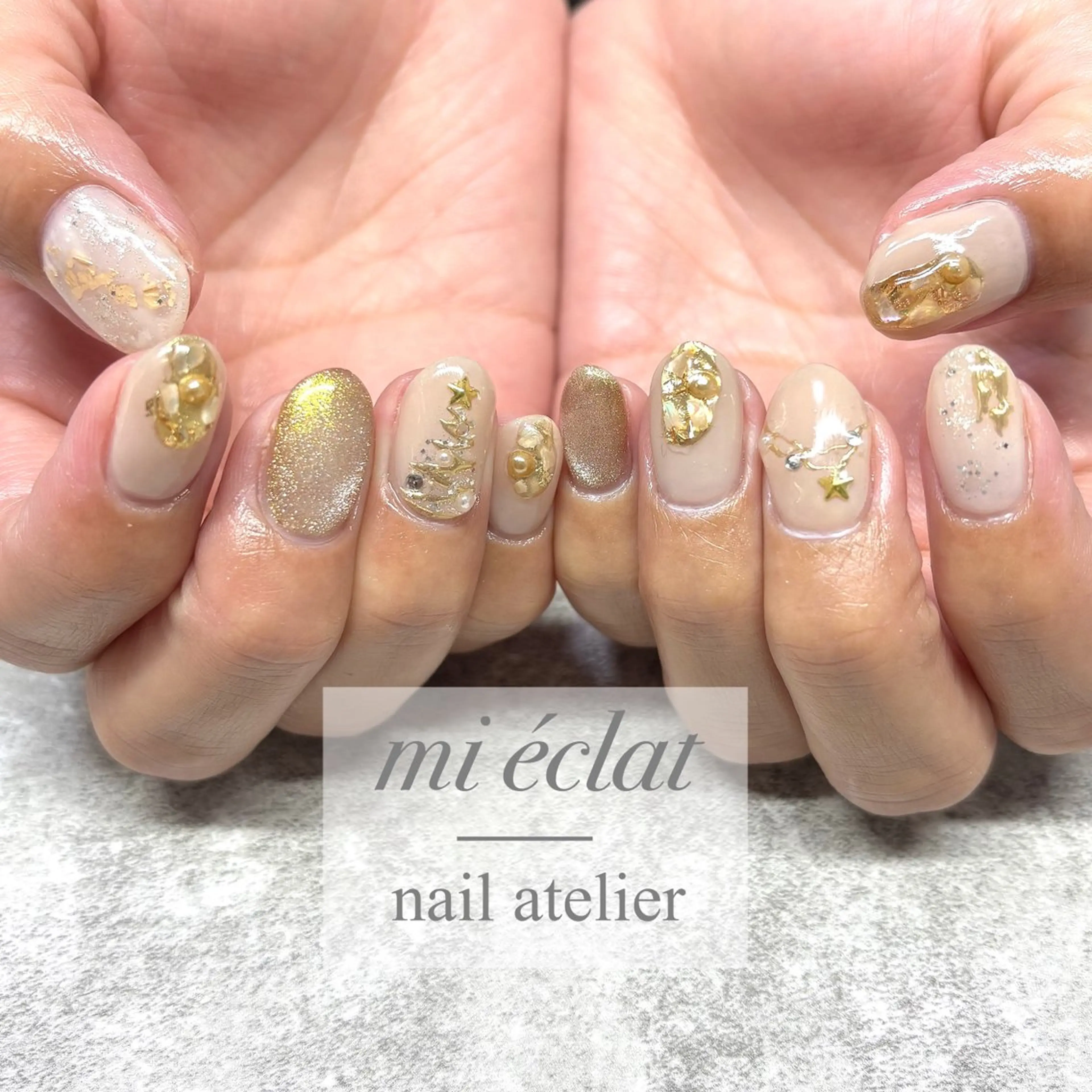 ネイル アートネイル 冬ネイル クリスマス mi éclat ミ　エクラのネイルデザイン