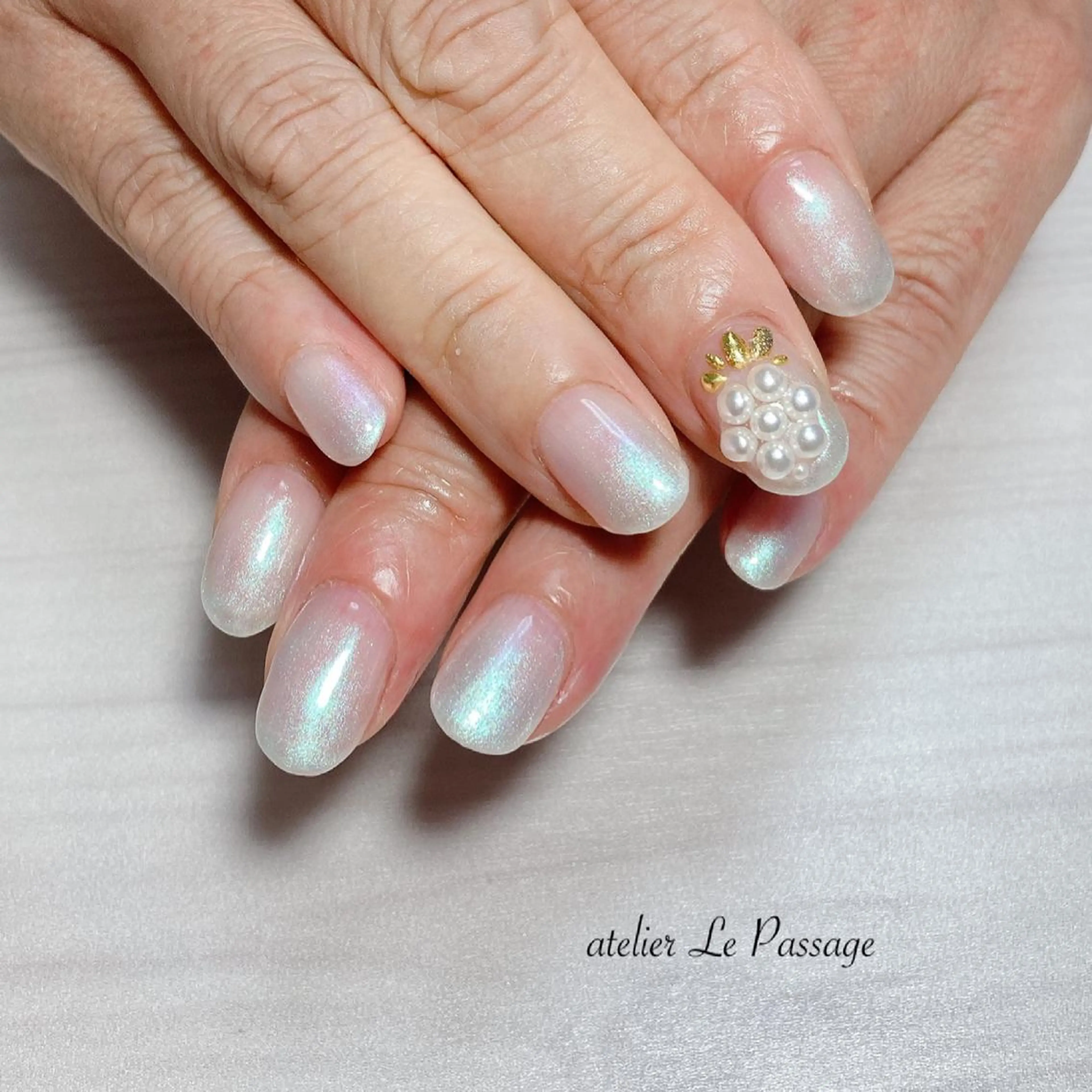 ネイル 長さ出し ジェルネイル グラデーション マグネットネイル オフィスネイル Atelier Le Passage所属・h nakatsukaのネイルデザイン