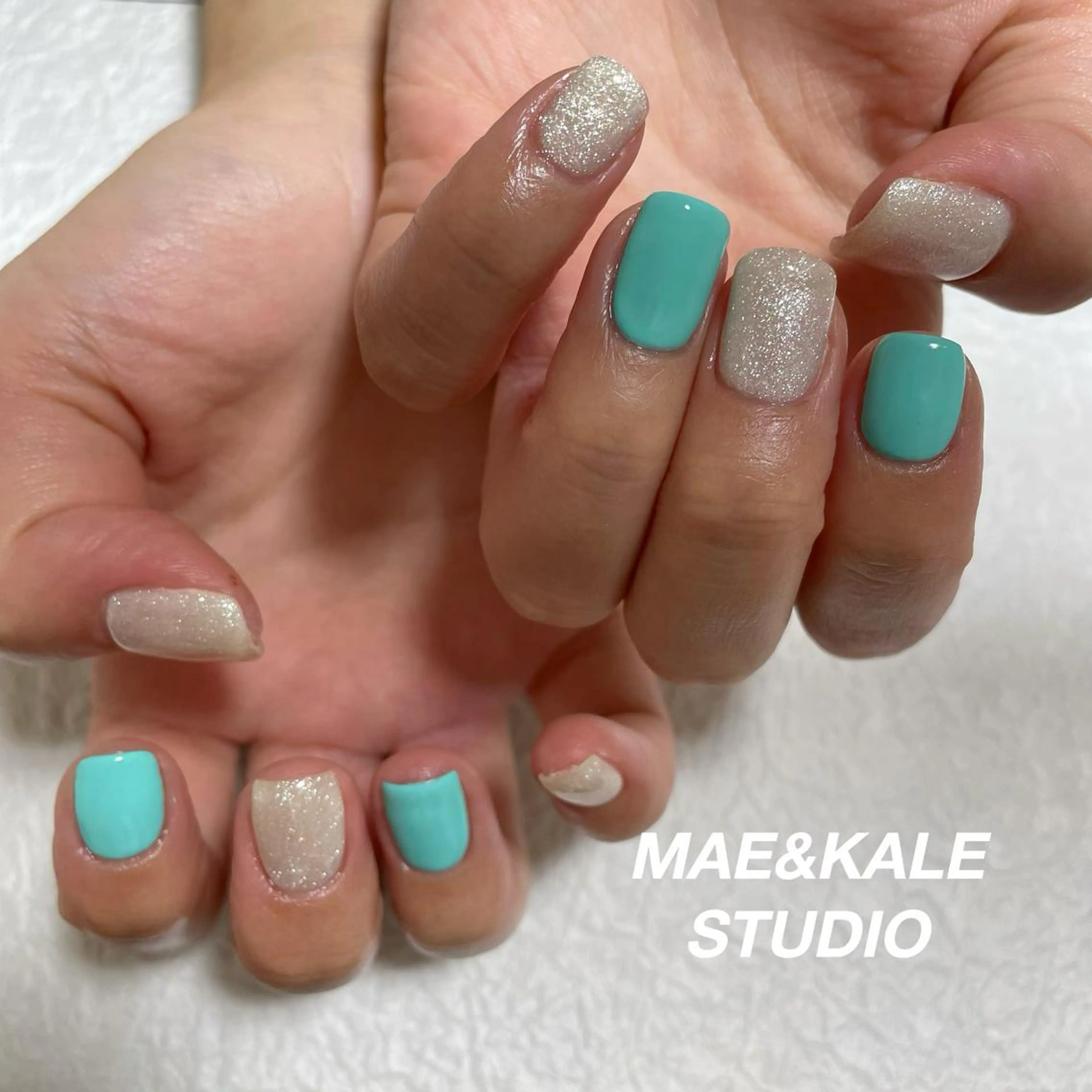 ネイル ブルー MAE&KALE STUDIOのマツエク・マツパデザイン