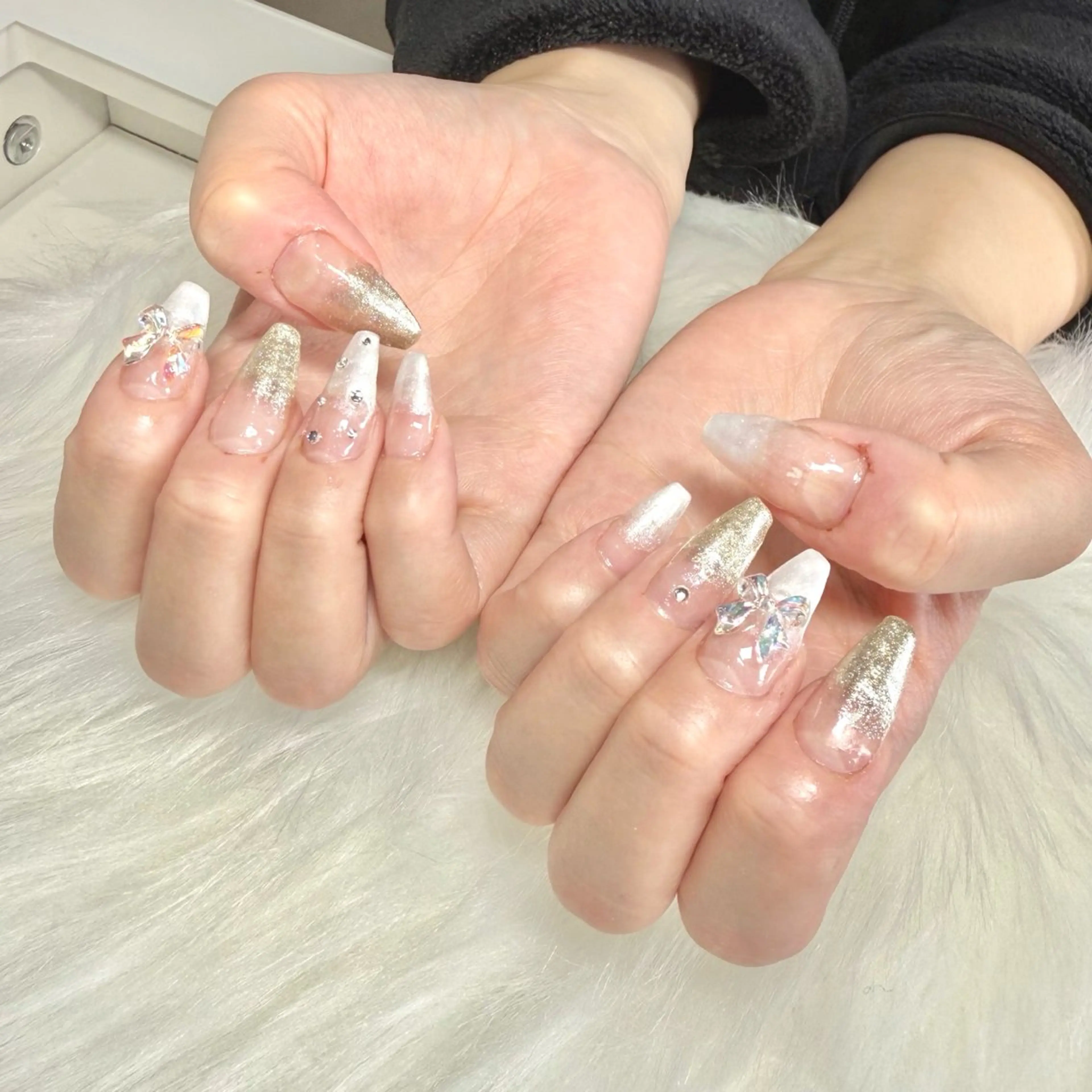 【Jrネイリスト】チップ長さだし+ワンカラーorラメグラorカラグラ 付け替えオフ無料！の写真