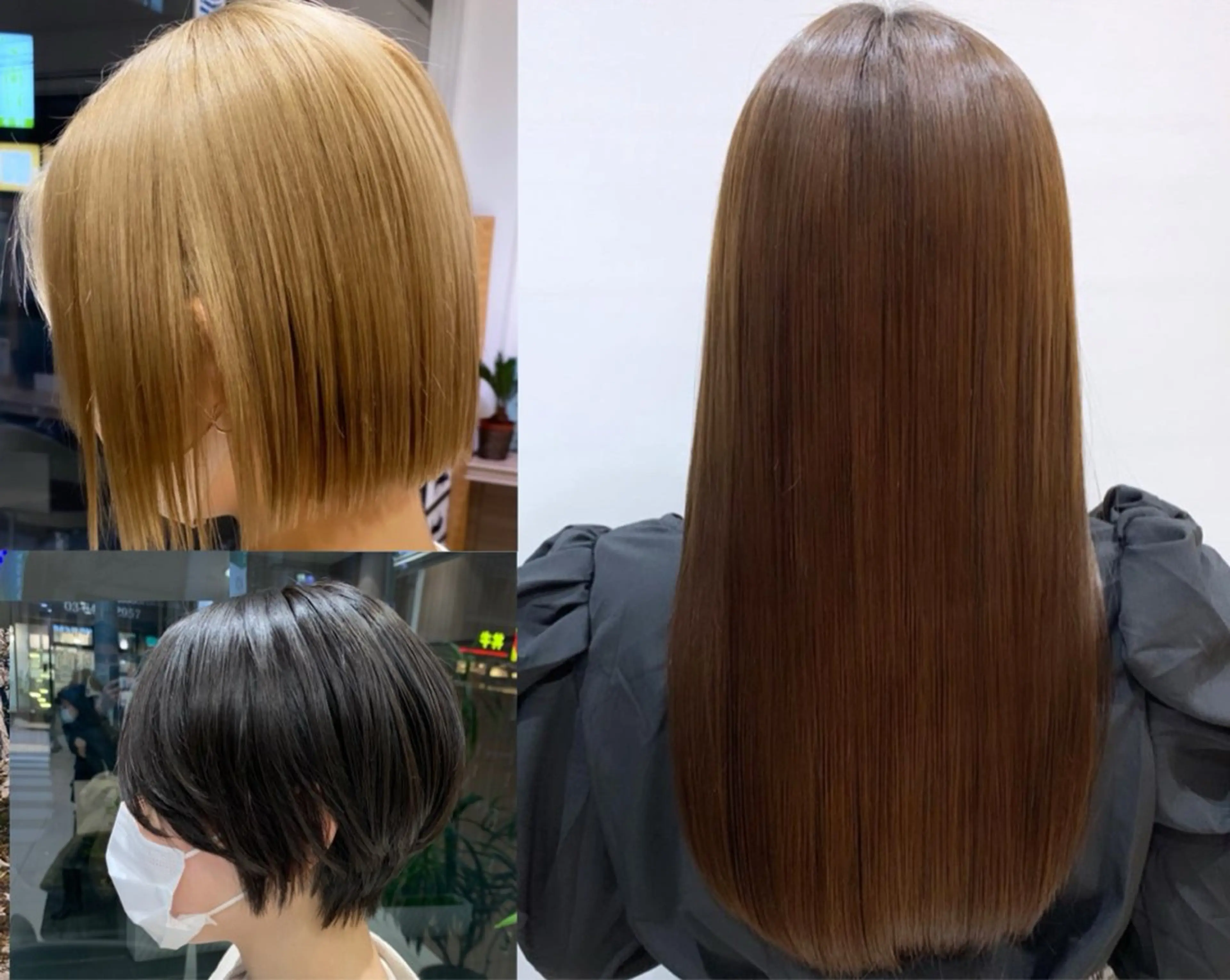 パーマ ボブ 縮毛矯正 ストレートパーマ 縮毛矯正 髪質改善/白髪ぼかし /ブリーチ/ヨナミネのヘアスタイル