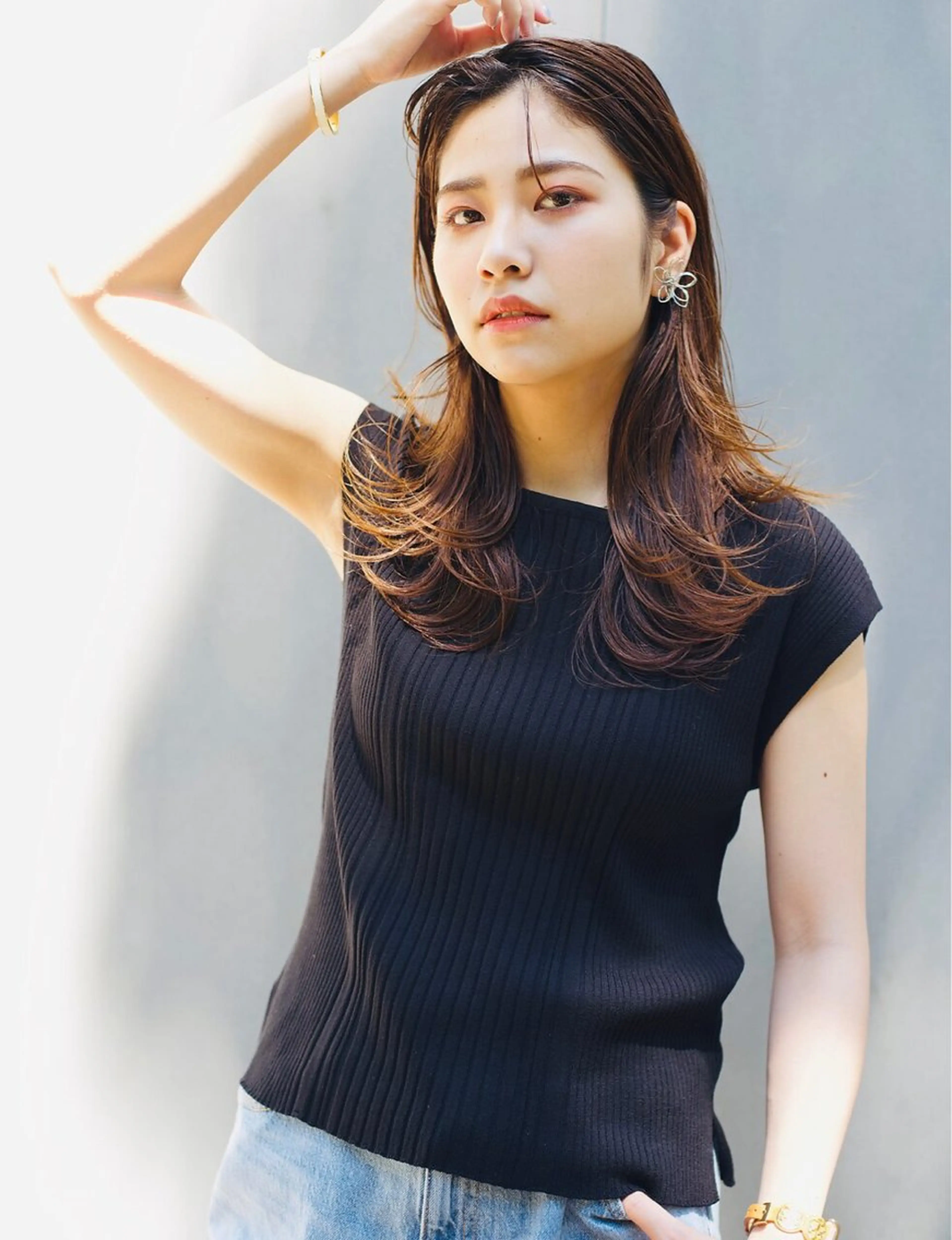 ミディアム カット ヘアカラー トリートメント hoNua. 栄/透明感カラーのヘアスタイル