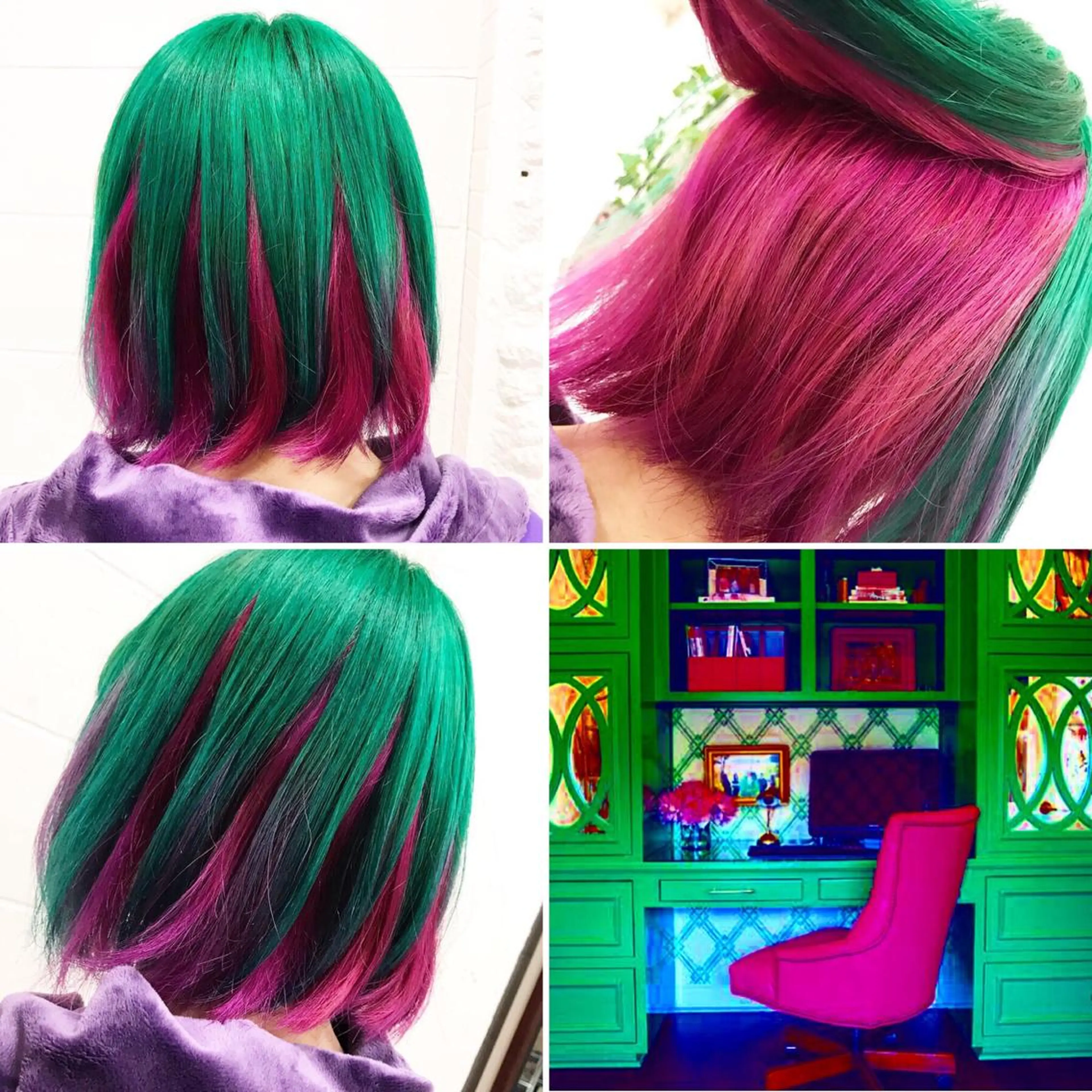 ミディアム カラー ヘアカラー トリートメント 🌈推し色派手髪 ハイトーンShinのヘアスタイル