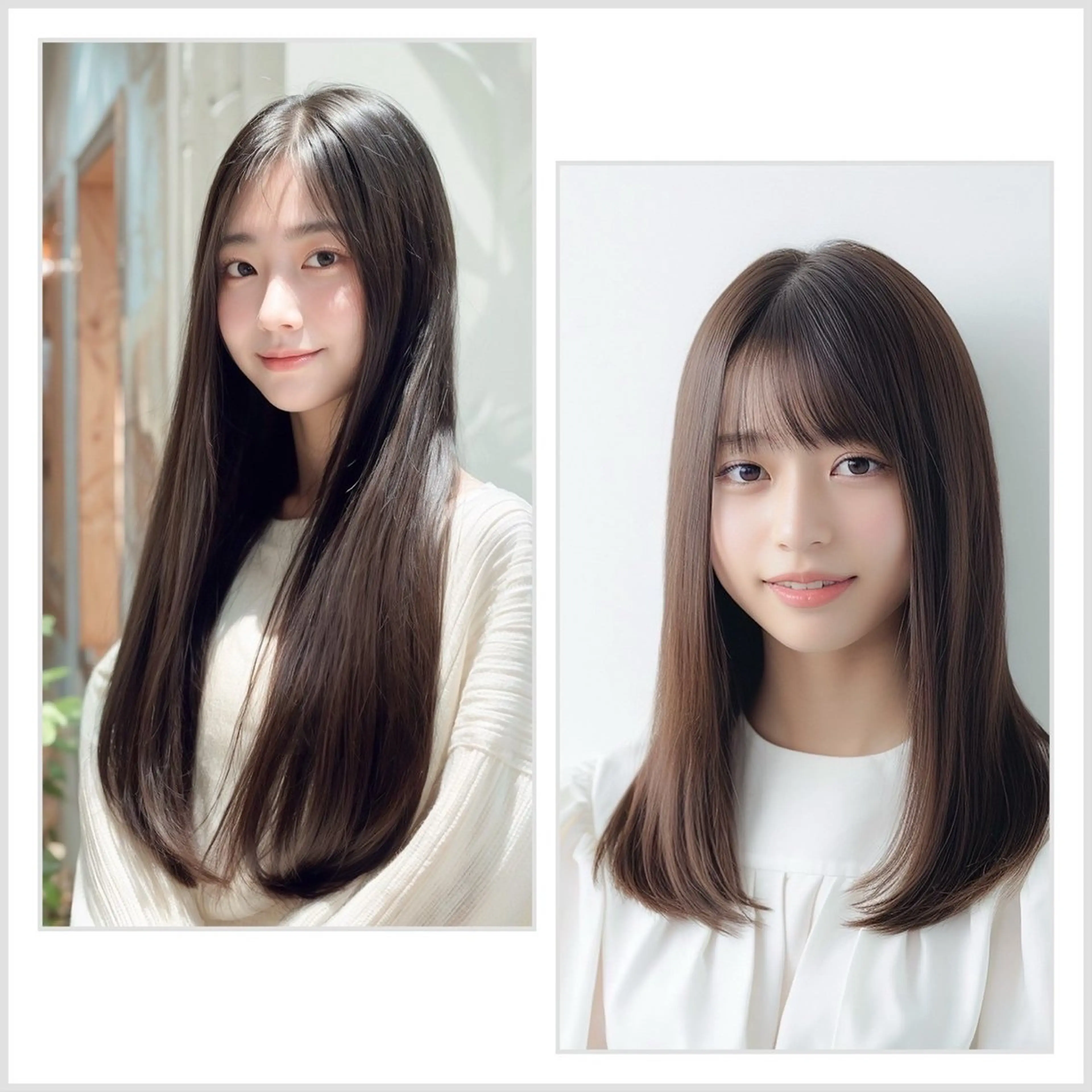 ロング ボブ 顔周りカット 髪質改善 レイヤーカット ロング カット ヘアカラー トリートメント RISE SWELL 江坂momoneのヘアスタイル