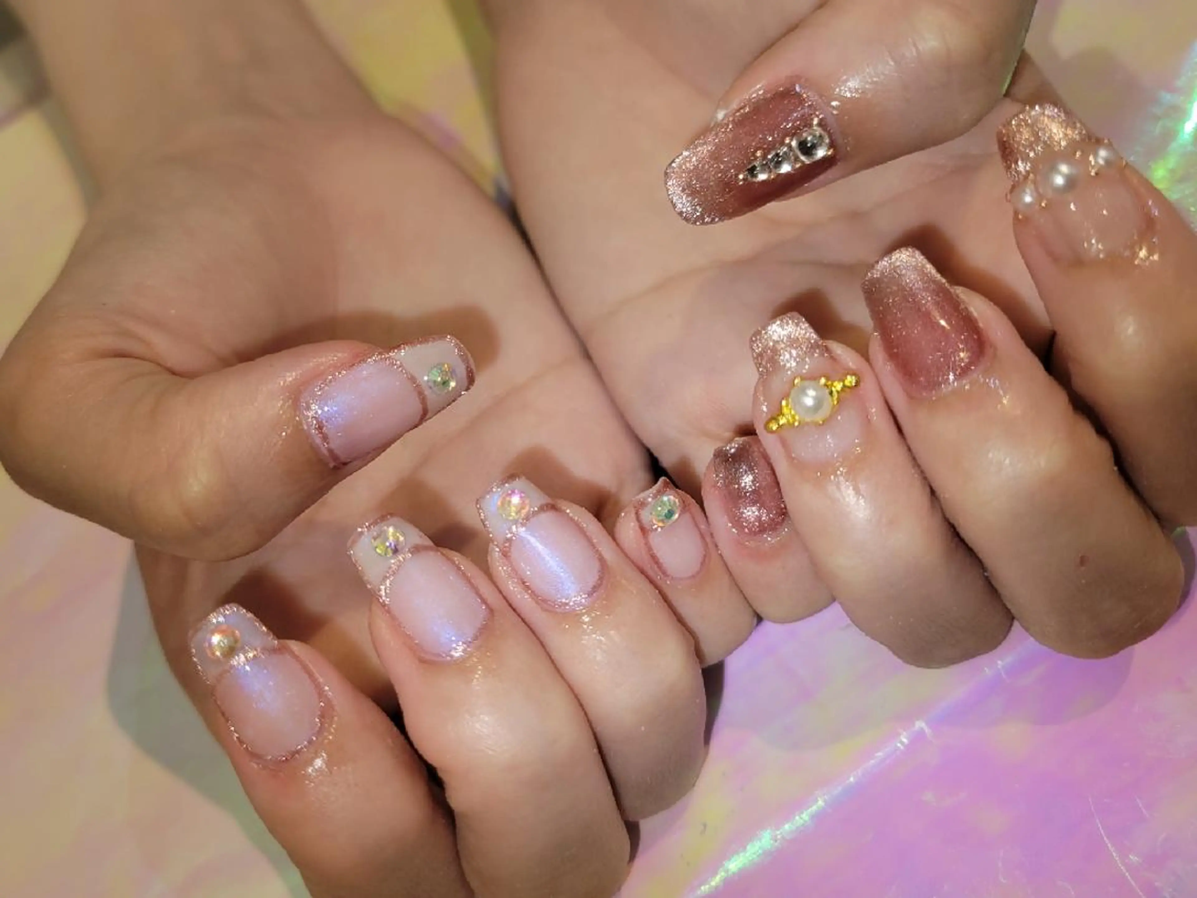 ネイル マグネットネイル 💜bora .のネイルデザイン