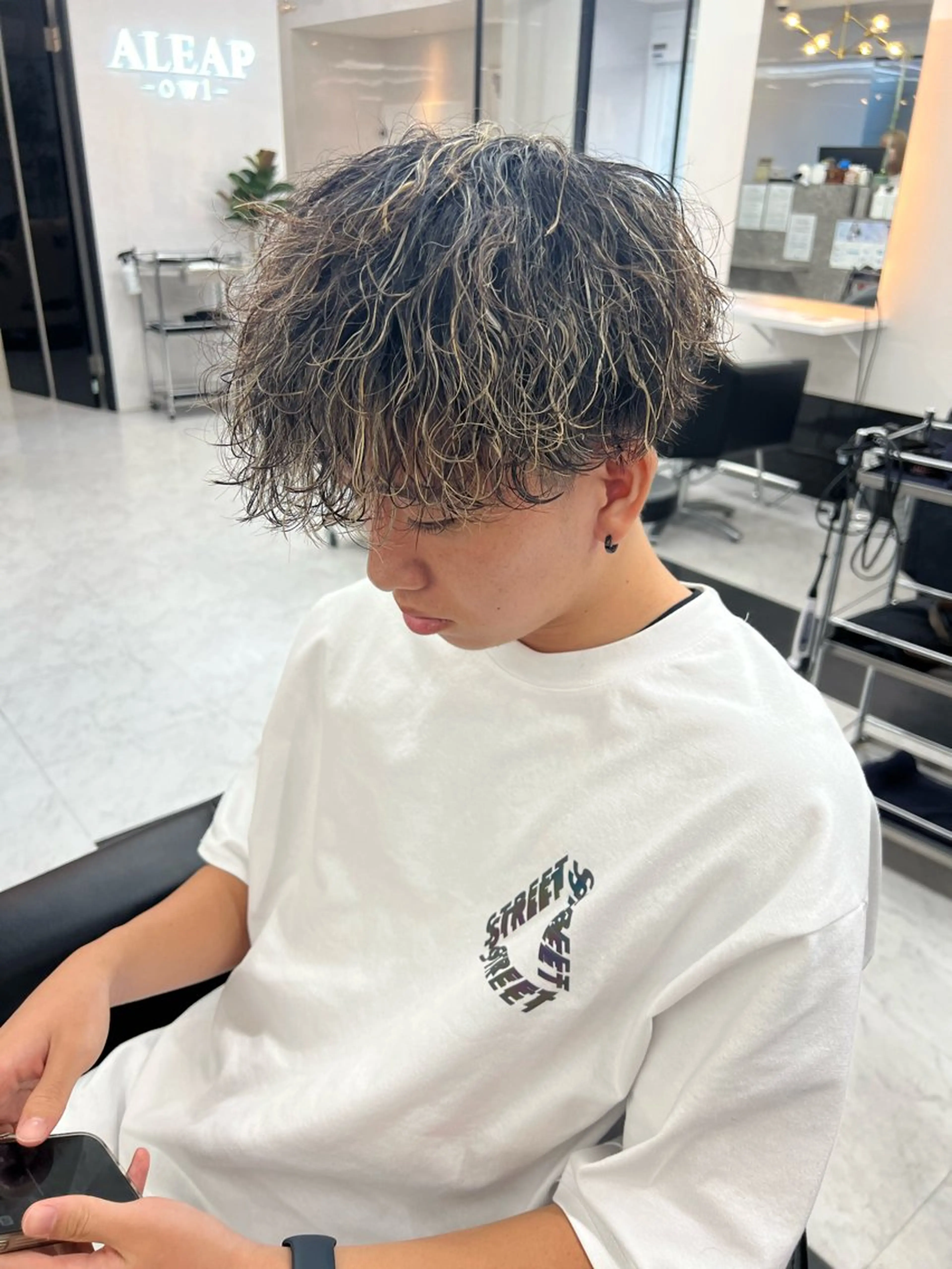 カラー パーマ メッシュ ALEAP himekaのヘアスタイル
