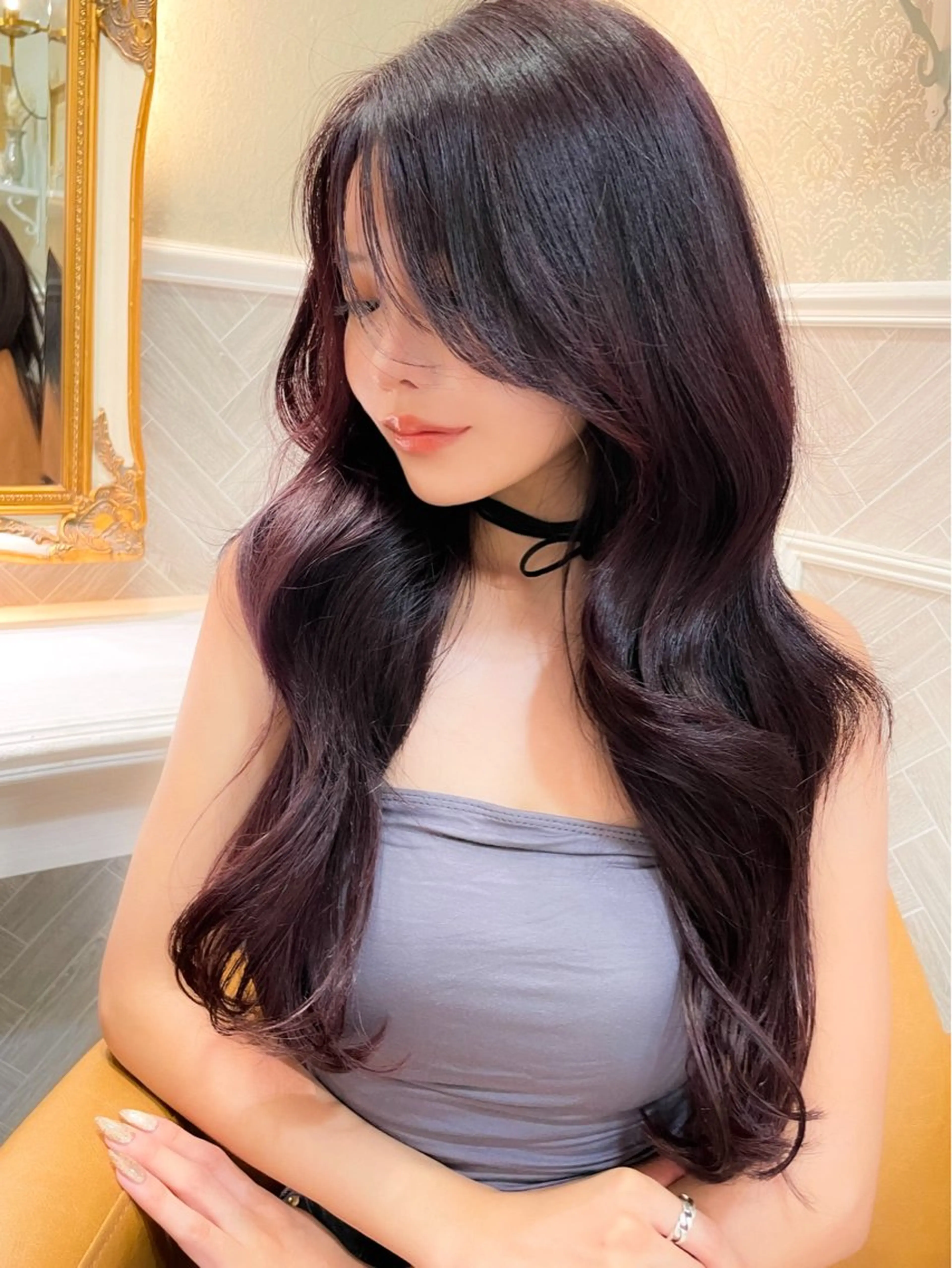 ロング 髪質改善 韓国風ヘア レイヤーカット ロング 縮毛矯正 カット ヘアカラー トリートメント 美髪縮毛矯正🤍 髪質改善/Shinaのヘアスタイル