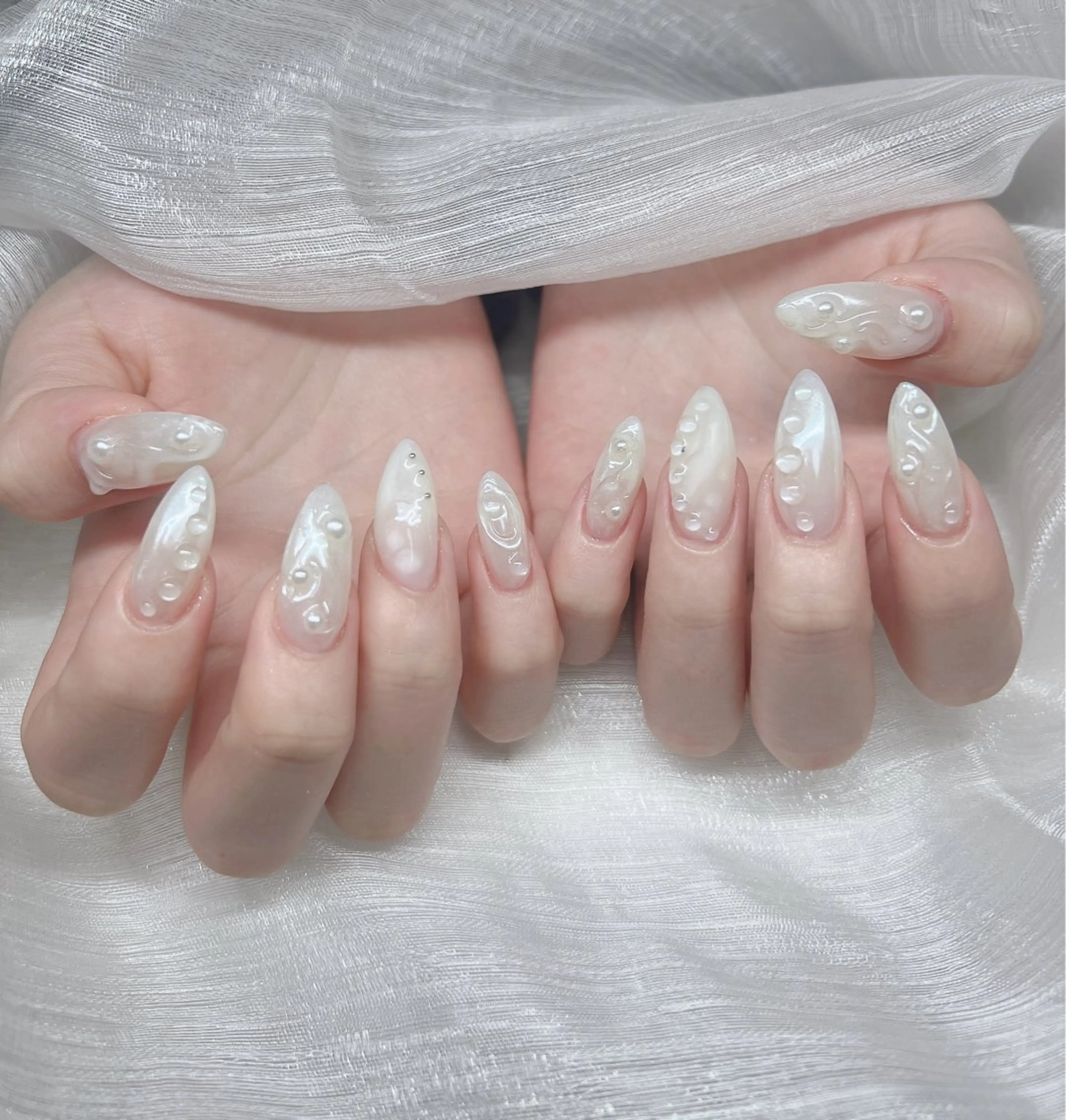 ネイル 長さ出し 卒業式 キラキラネイル マグネットネイル ネイルチップ ハンドネイル Lee Nails チップ長さだし専門店のネイルデザイン
