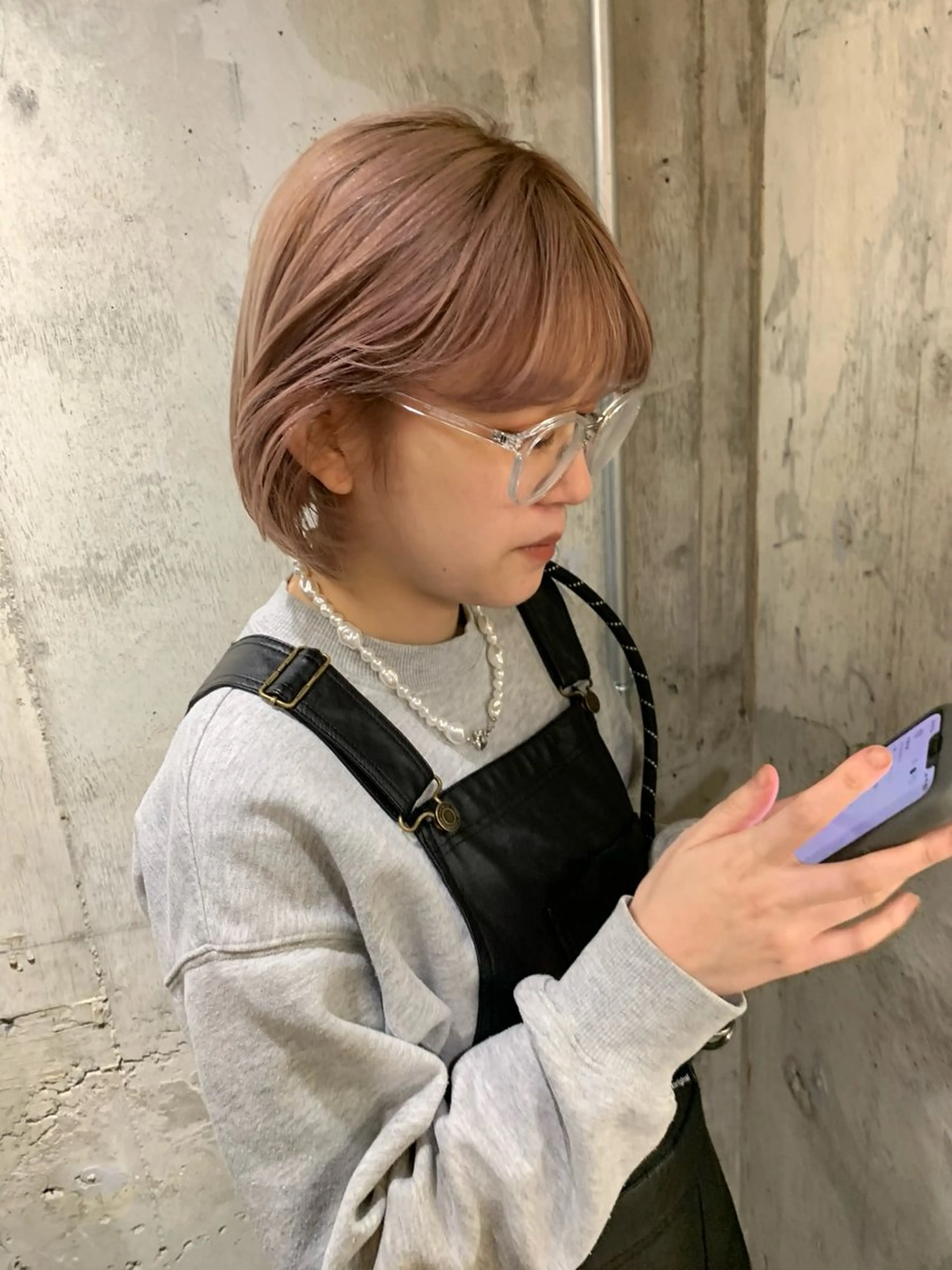 ショート カラー ブリーチ ピンクカラー ヘアカラー TONUKOA RUA下北沢店【トヌコア ルア】所属・丸山璃子 /パーマ/レイヤーのヘアスタイル